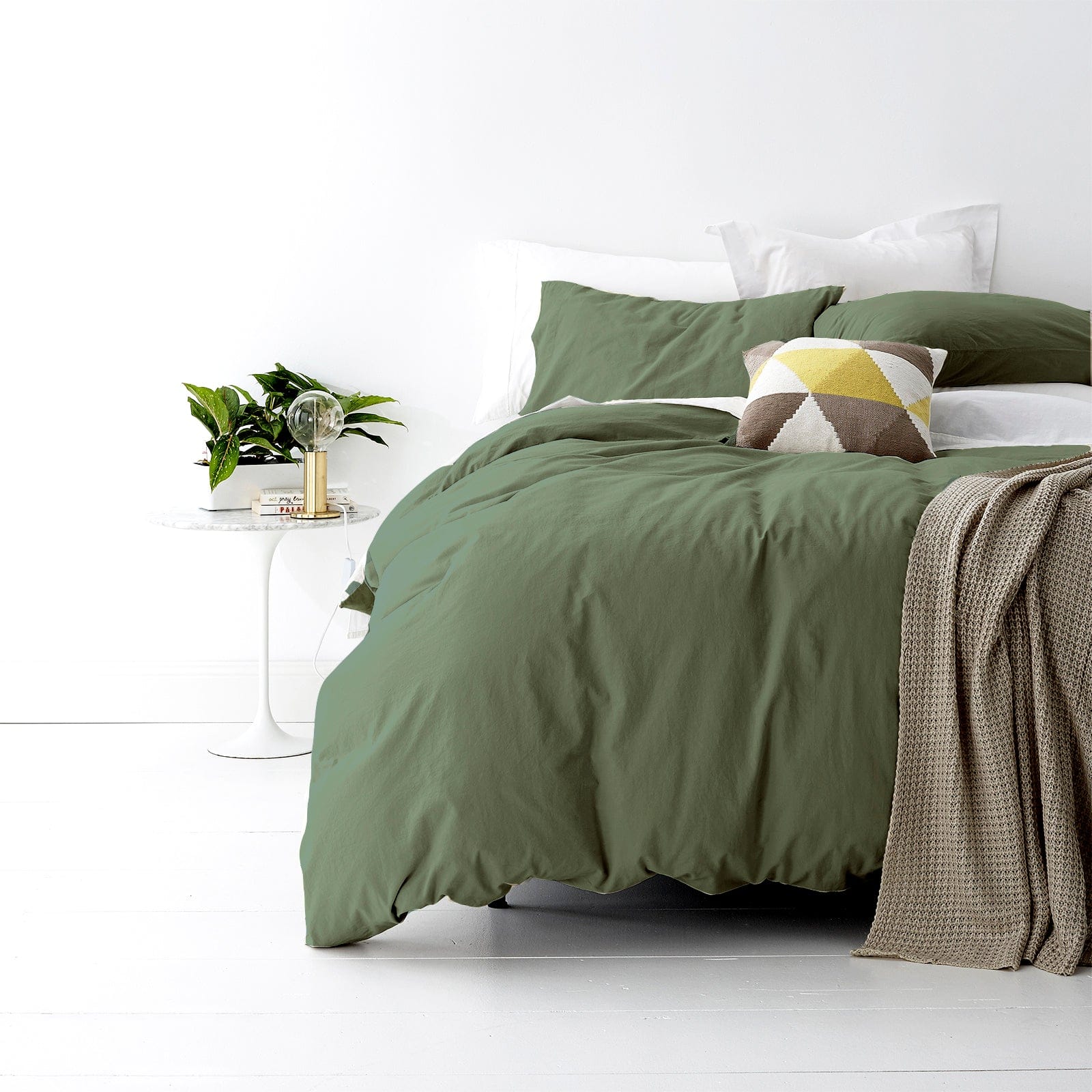 Park Avenue Quilt Cover 100 % cotton European Vintage washed Quilt Cover Set - Fern