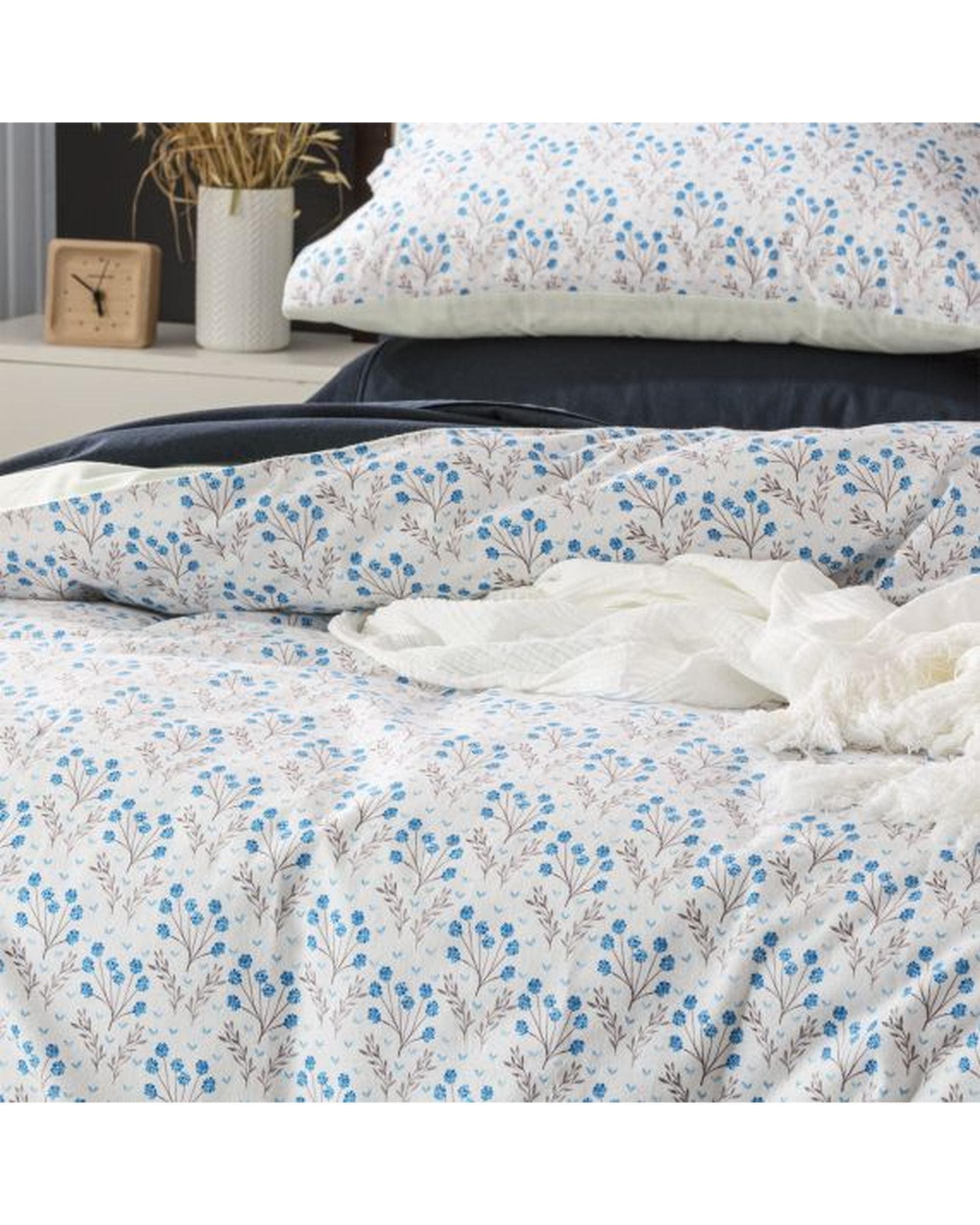 Park Avenue Quilt Cover 175 GSM Egyptian Cotton Flannelette Quilt Cover Set  - Meadow