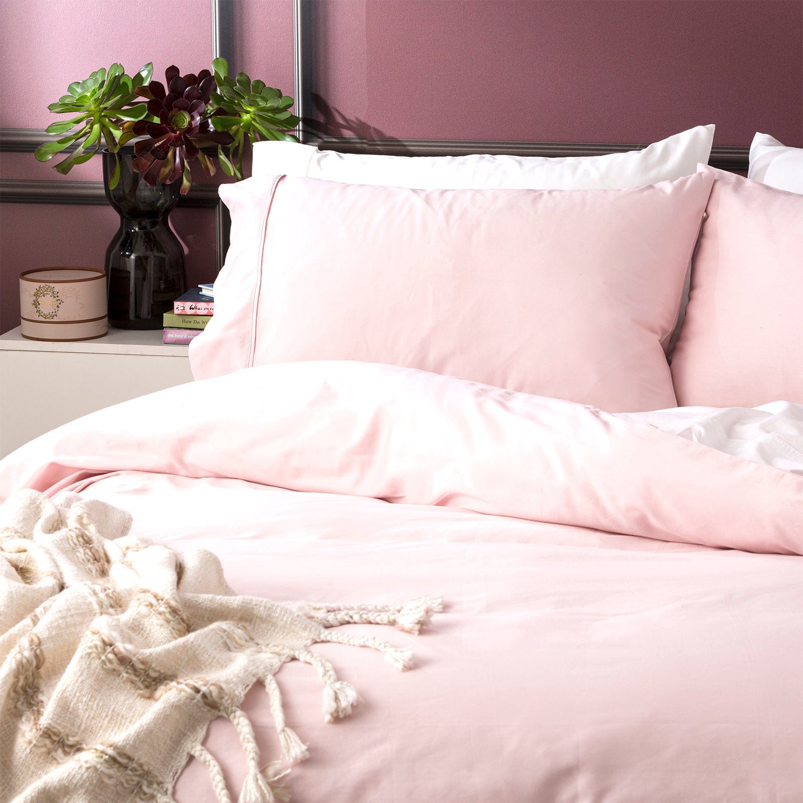 Park Avenue Quilt Cover 500 Thread count Natural Bamboo Cotton Quilt Cover Set - Peach