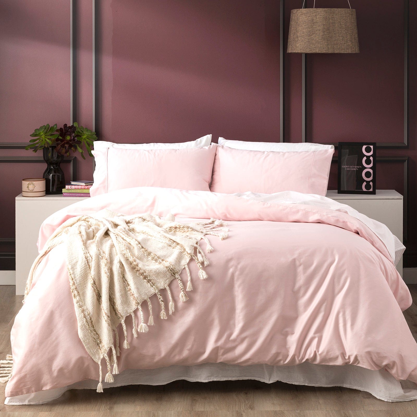 Park Avenue Quilt Cover 500 Thread count Natural Bamboo Cotton Quilt Cover Set - Peach