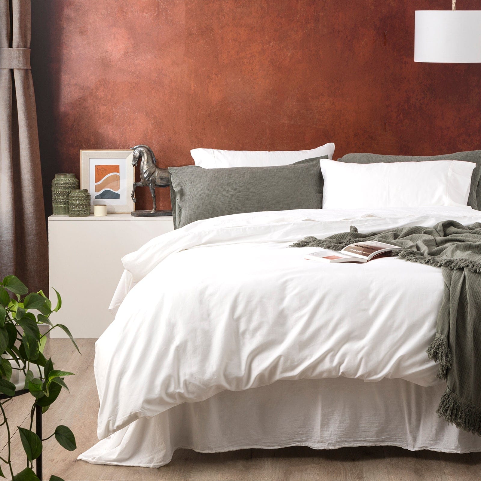 Park Avenue Quilt Cover 500 Thread count Natural Bamboo Cotton Quilt Cover Set - White