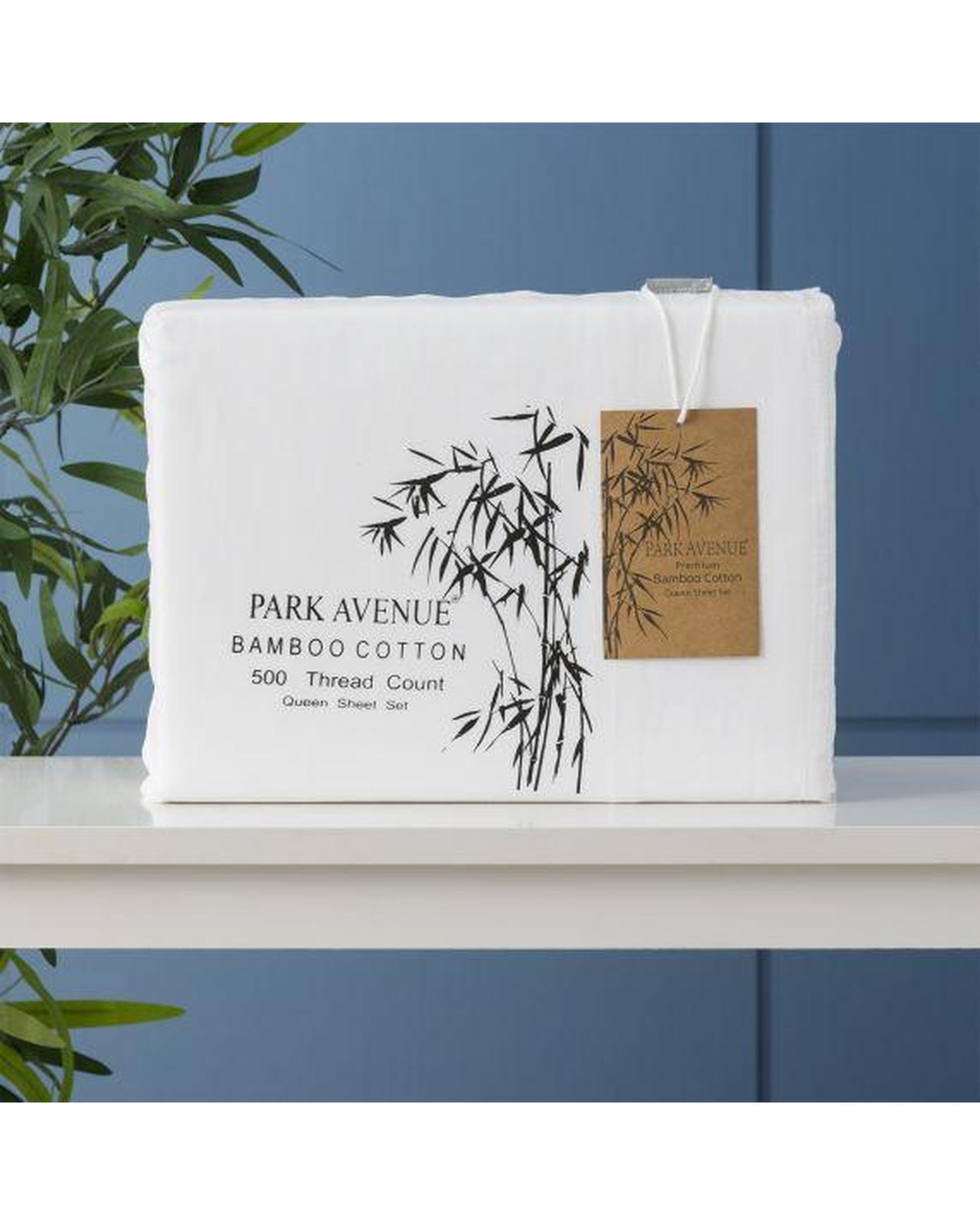 Park Avenue Bed Sheets 500 Thread Count Natural Bamboo Cotton Sheet Sets  - 8 Colours
