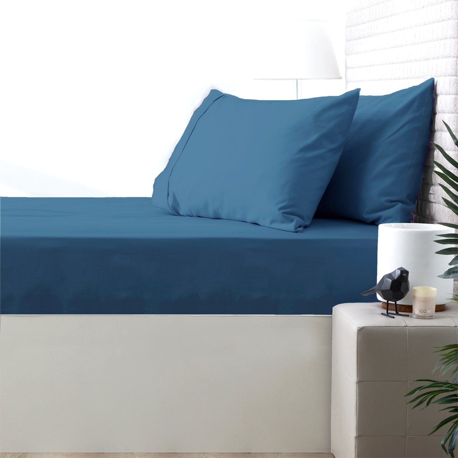 Park Avenue Bed Sheets 500 Thread Count Natural Cotton Combo Set - Blue
