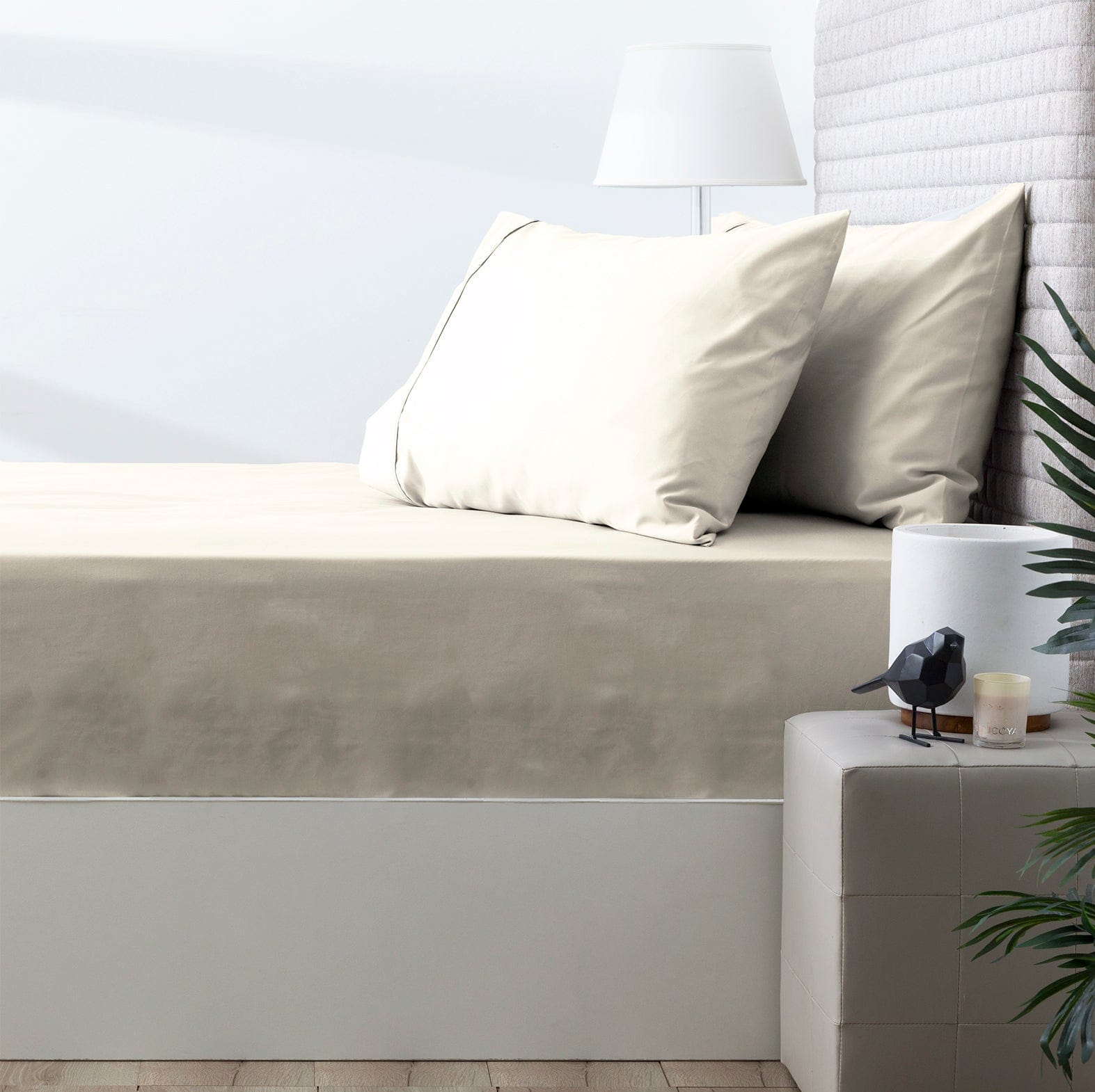 Park Avenue Bed Sheets 500 Thread Count Natural Cotton Combo Set - Ivory