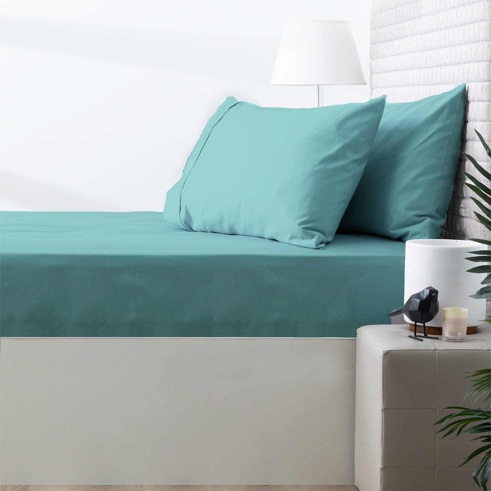 Park Avenue Bed Sheets 500 Thread Count Natural Cotton Combo Set - Turquoise