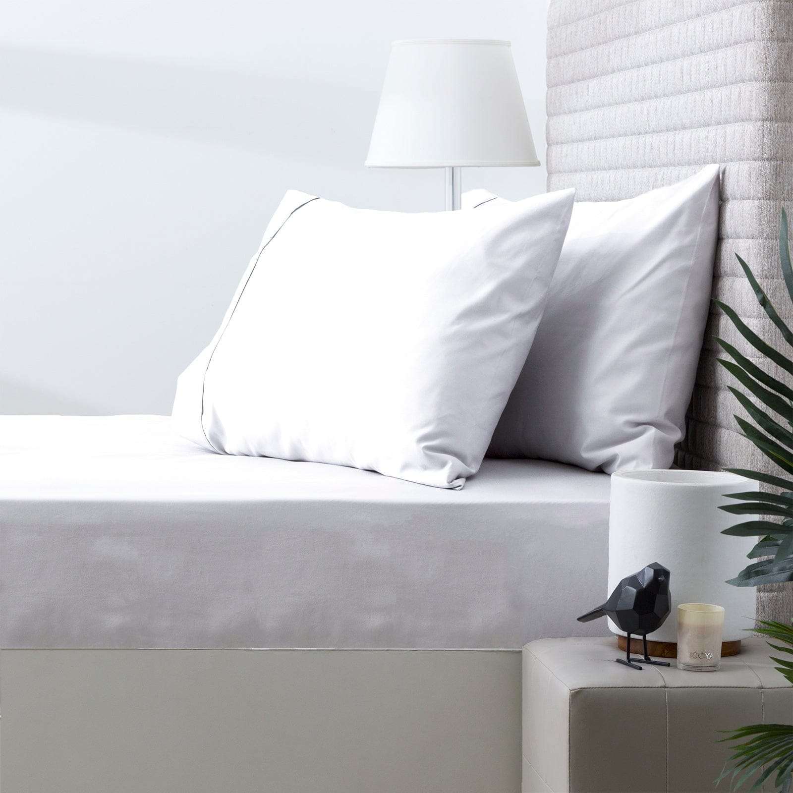 Park Avenue Bed Sheets 500 Thread Count Natural Cotton Combo Set - White