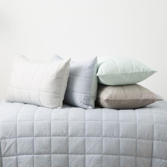 Park Avenue Quilt Cover Paradis Washed Chambray Quilted Bed Cover Set - 5 Colours