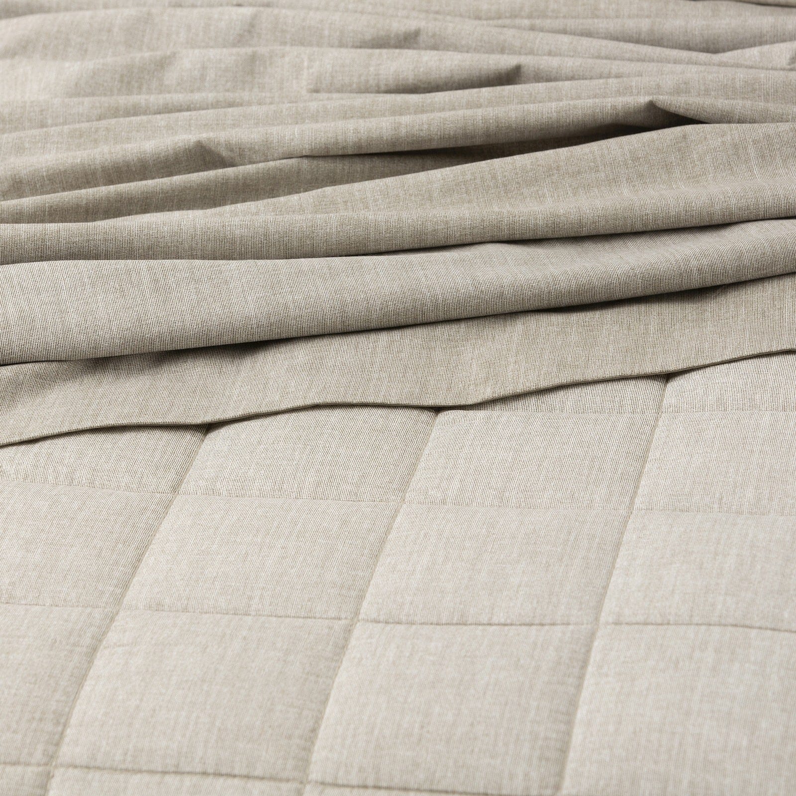Park Avenue Quilt Cover Paradis washed Chambray Quilted Quilt Cover Set - Taupe