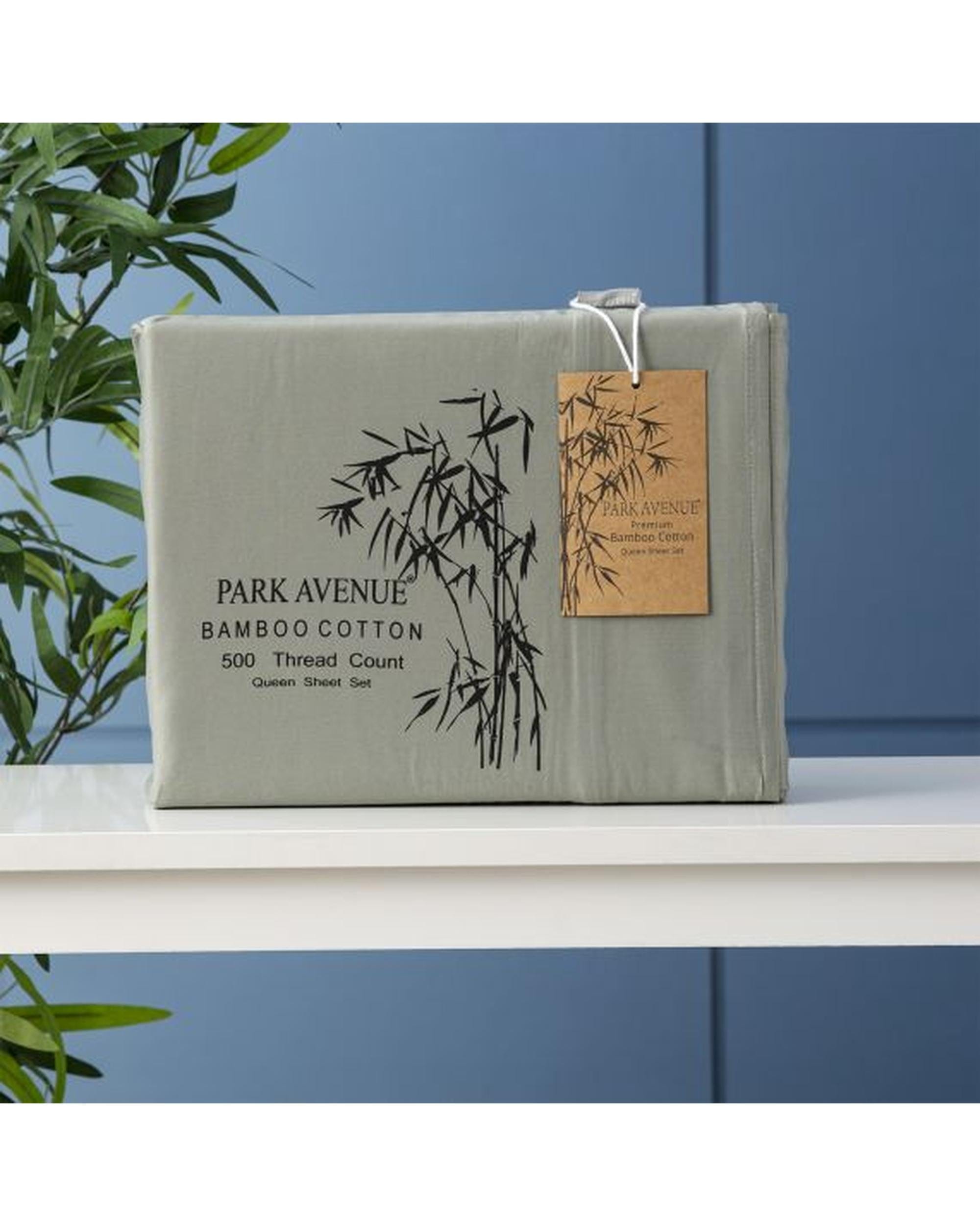 Park Avenue Bed Sheets Single / Jade 500 Thread Count Natural Bamboo Cotton Sheet Sets  - 8 Colours