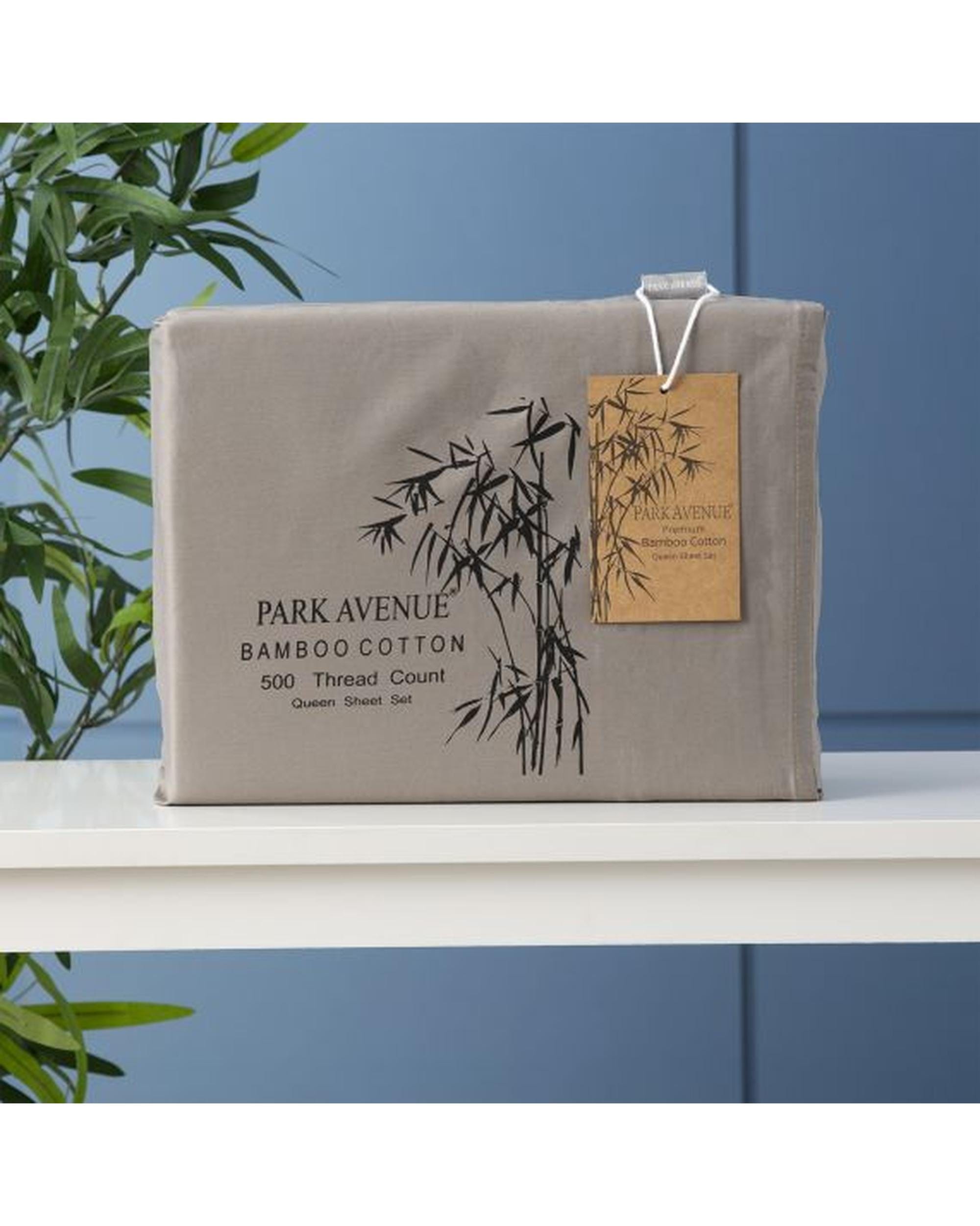 Park Avenue Bed Sheets Single / Pewter 500 Thread Count Natural Bamboo Cotton Sheet Sets  - 8 Colours