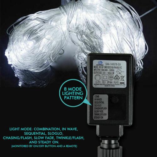 320LED Fairy Lights Net Mesh Curtain Cool White Big Bedding Australia