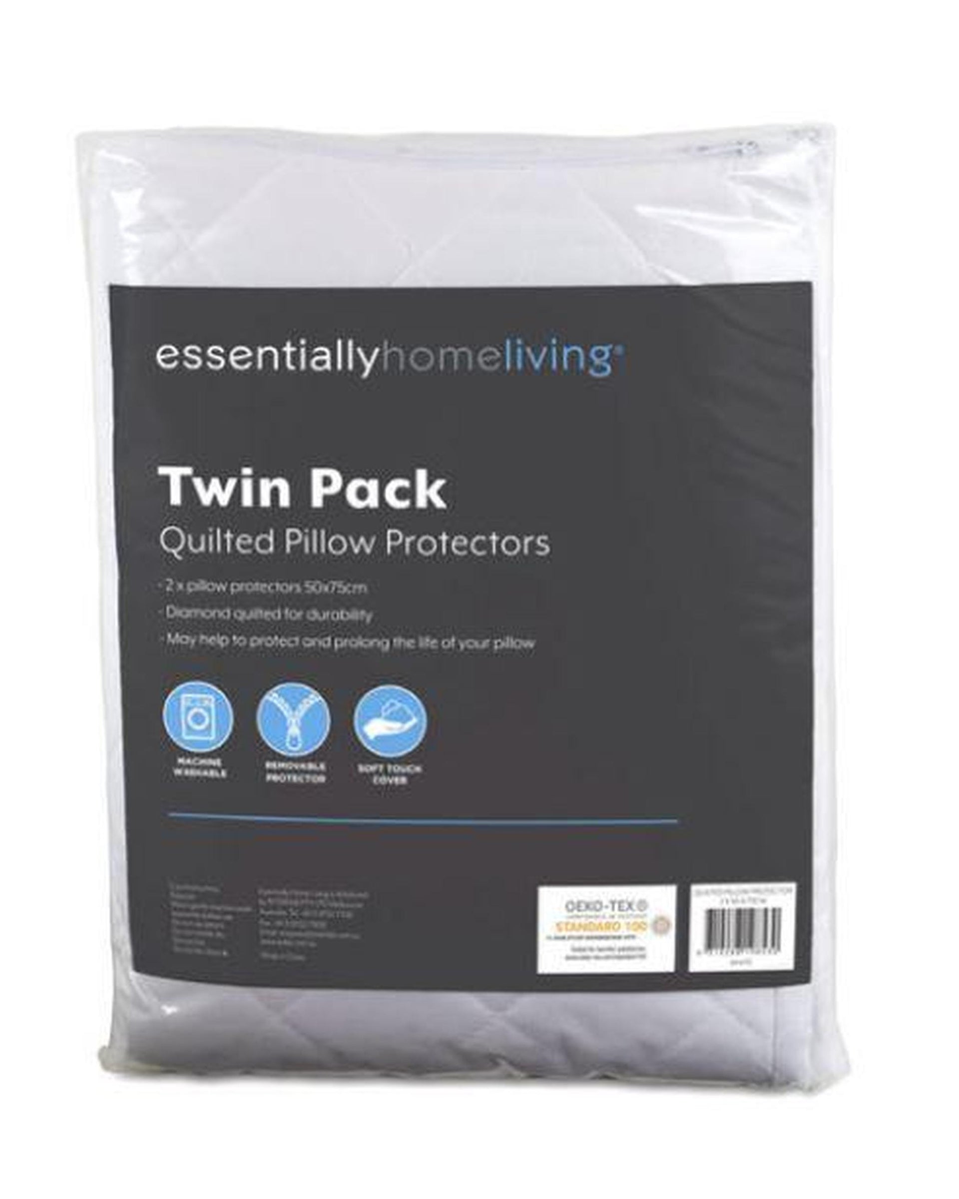 Essential Home Living TWIN PACK QUILTED PILLOW PROTECTOR Essential Home Living
