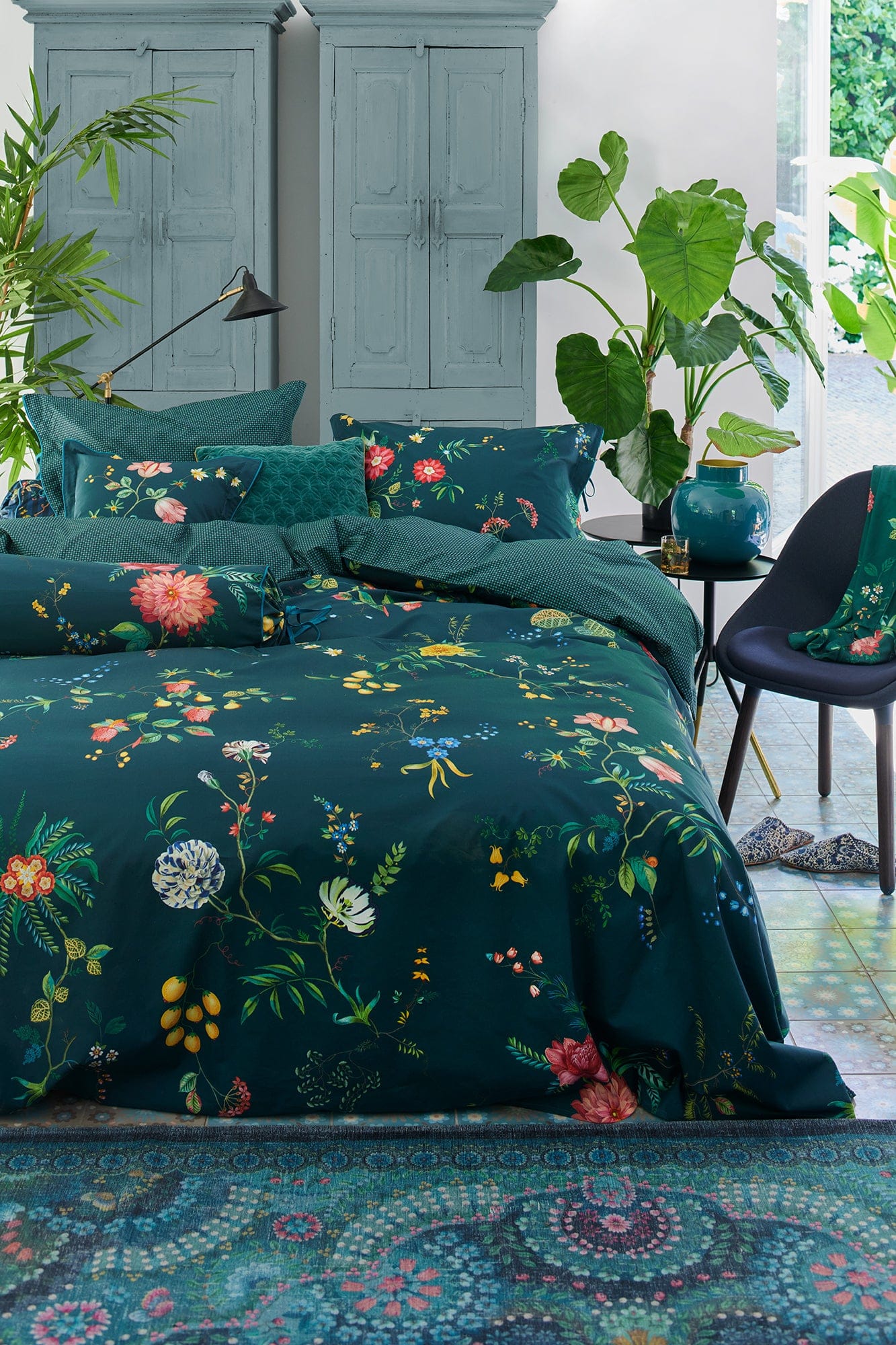 Pip Studio Quilt Cover Pip Studio Dark Blue Fleur Grandeur Cotton Quilt Cover Set