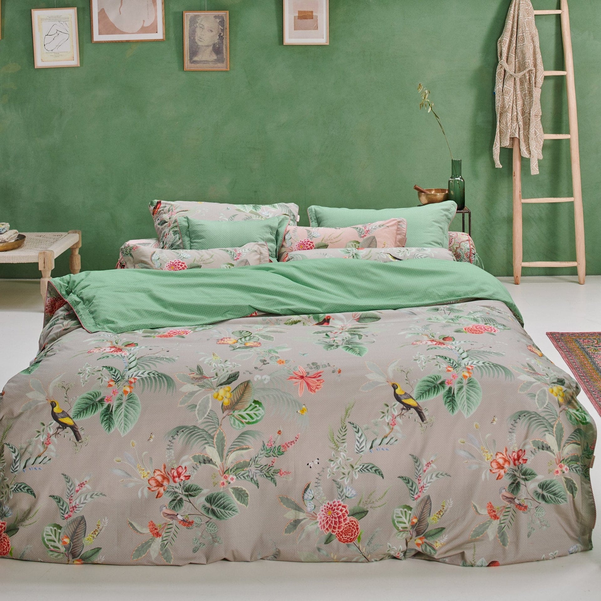 Pip Studio Quilt Cover Pip Studio Floris Khaki Quilt Cover Set