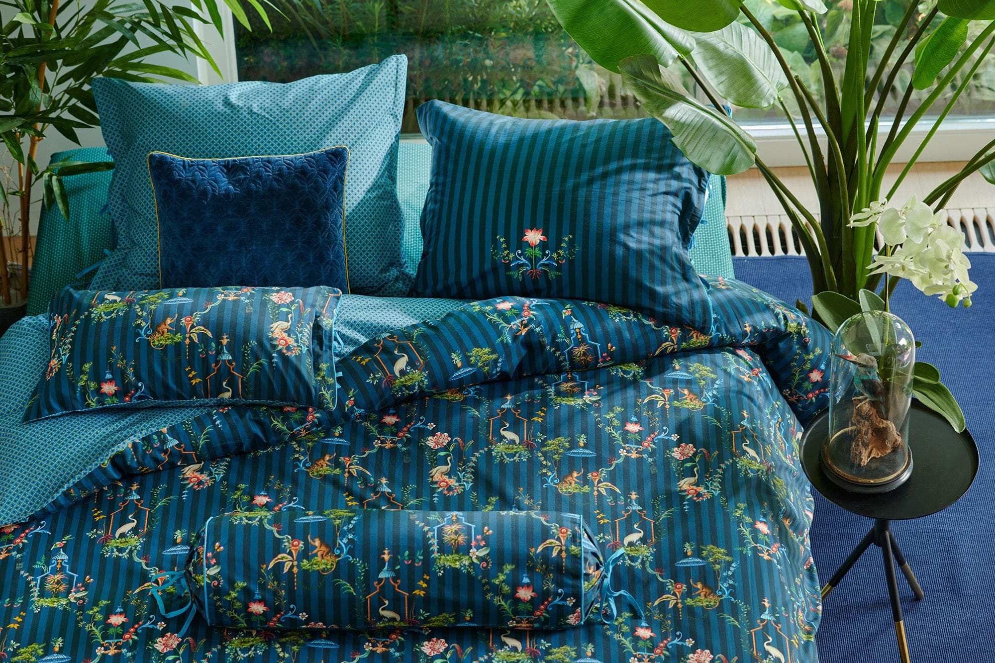 Pip Studio Quilt Cover Pip Studio Singerie Dark Blue Cotton Quilt Cover Set