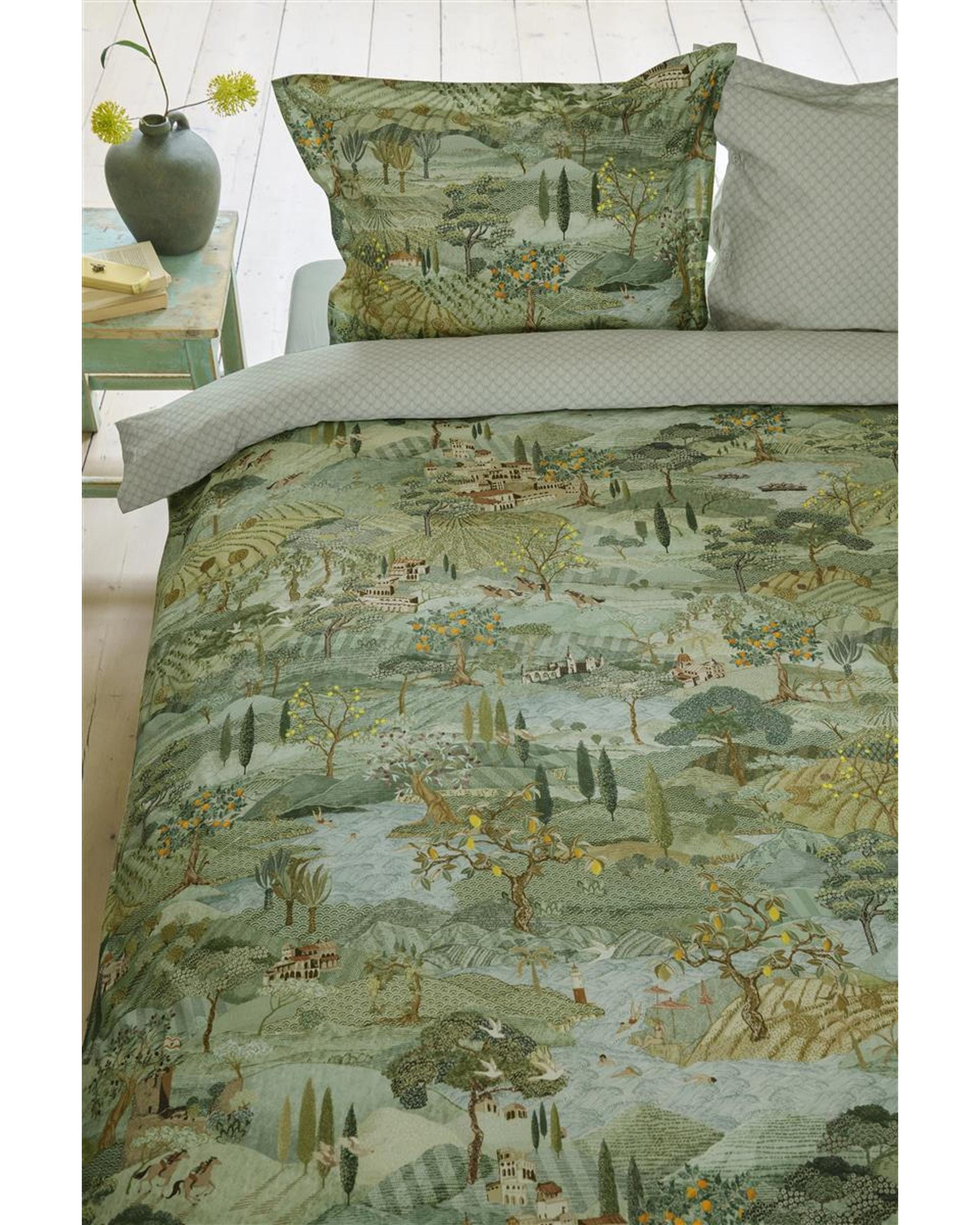 Pip Studio Quilt Cover Pip Studio Toscana Green Cotton Quilt Cover Set