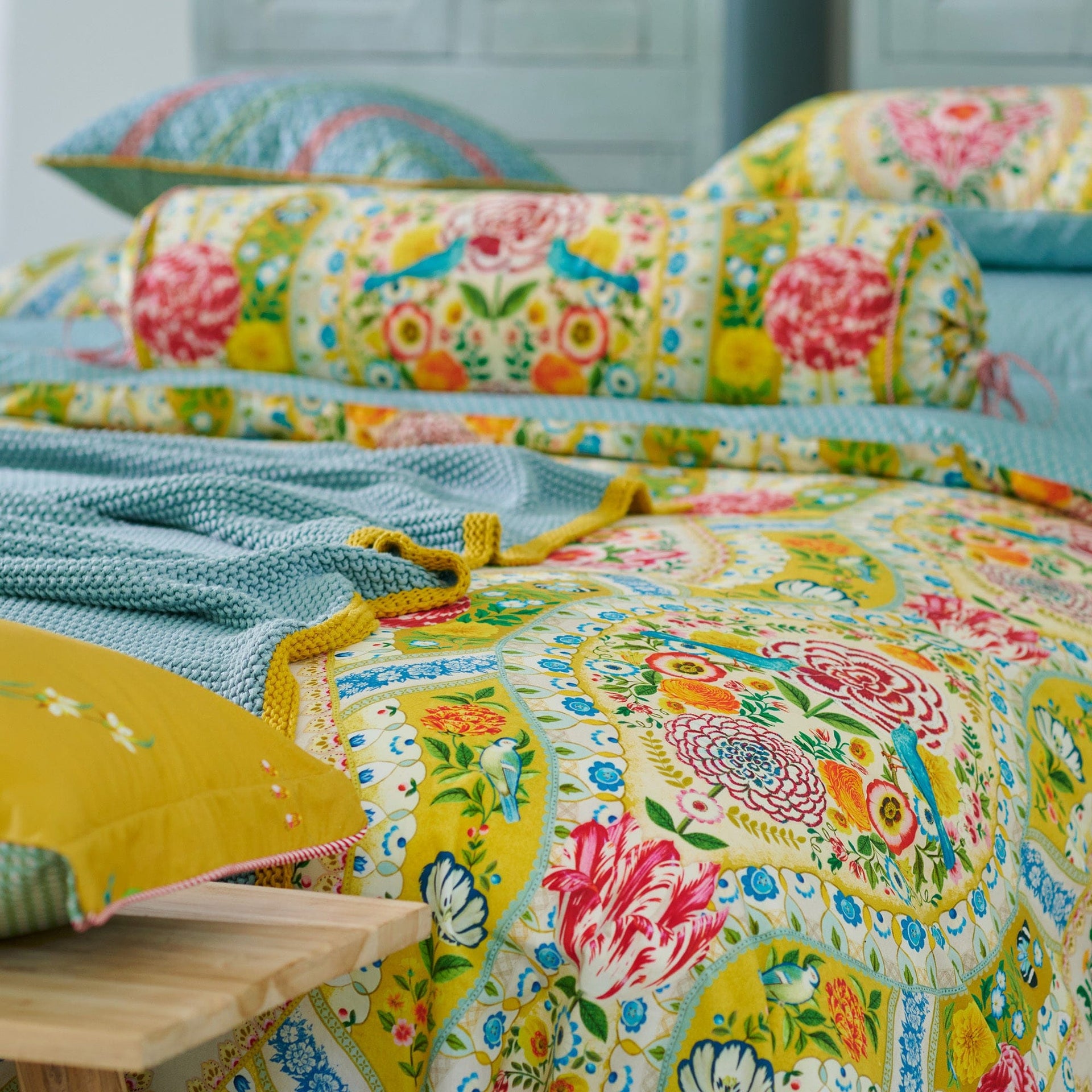 Pip Studio Quilt Cover Pip Studio Yellow Melody Cotton Quilt Cover Set