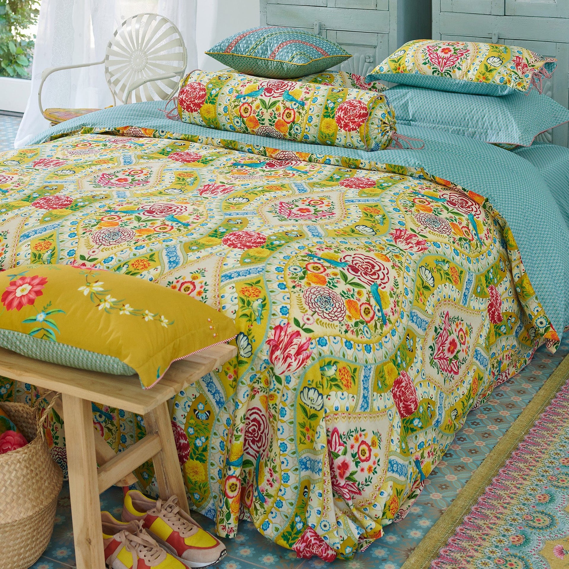 Pip Studio Quilt Cover Pip Studio Yellow Melody Cotton Quilt Cover Set