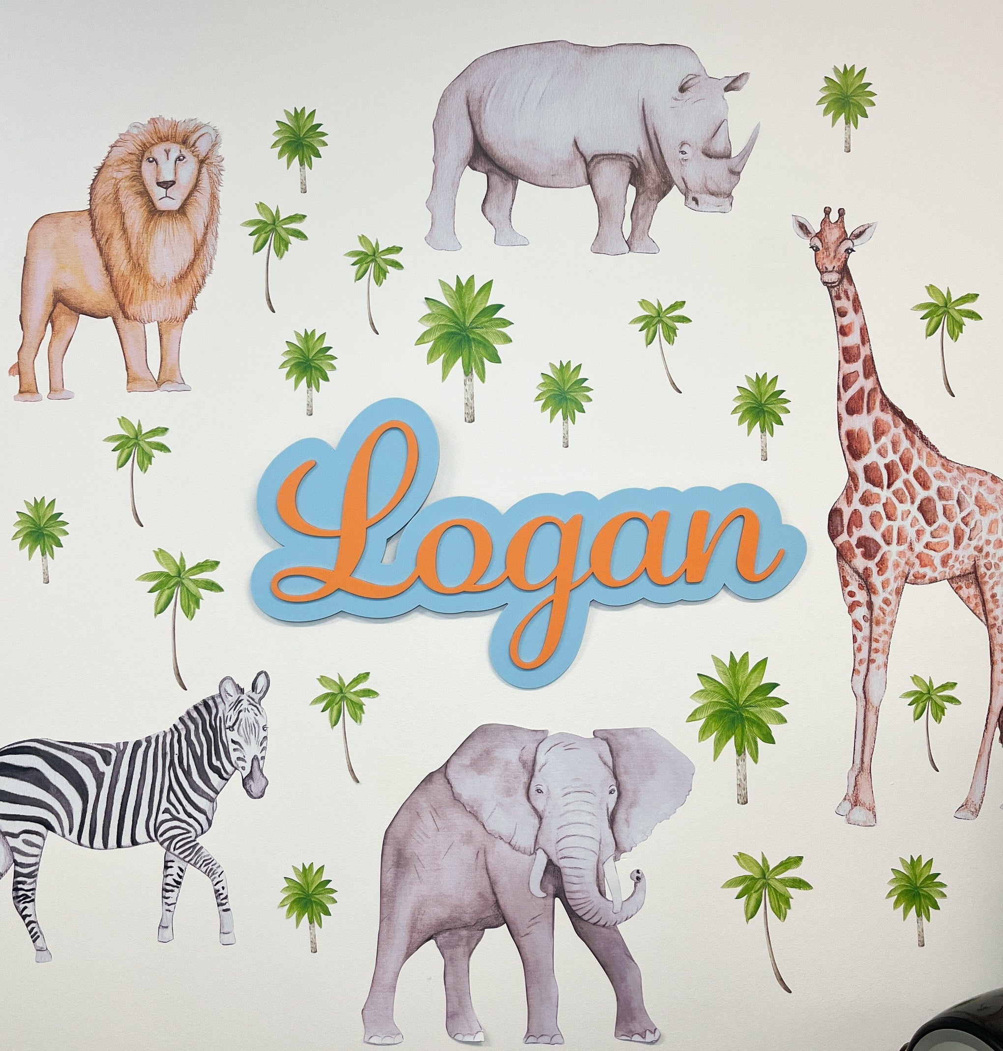 Polka Art Wall Decal African Animals Australian Design Hand Painted Peel & Stick, Removable Wall Decal. Nursery, Kids Playroom, Kids Teens Bedroom