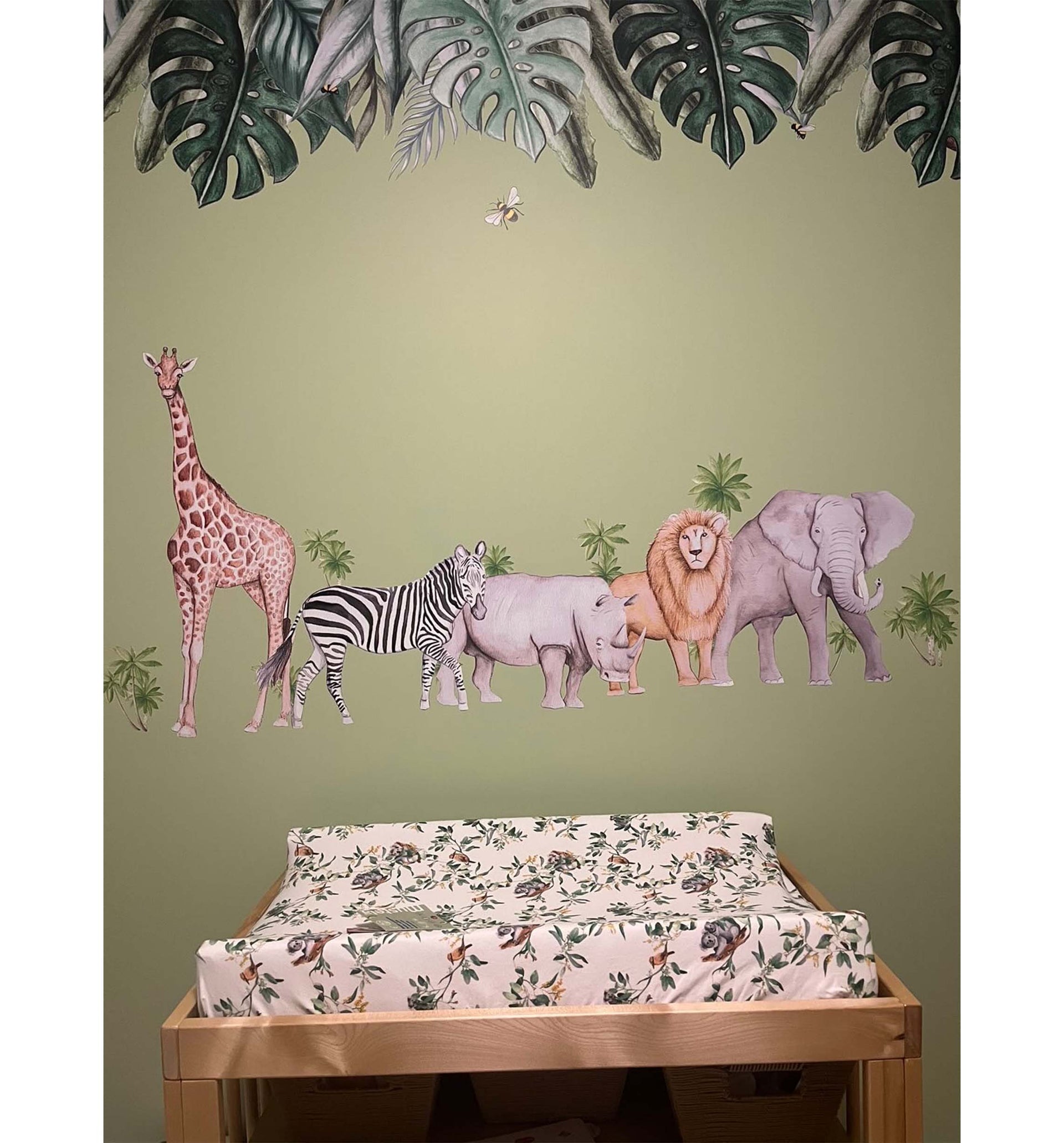 Polka Art Wall Decal African Animals Australian Design Hand Painted Peel & Stick, Removable Wall Decal. Nursery, Kids Playroom, Kids Teens Bedroom