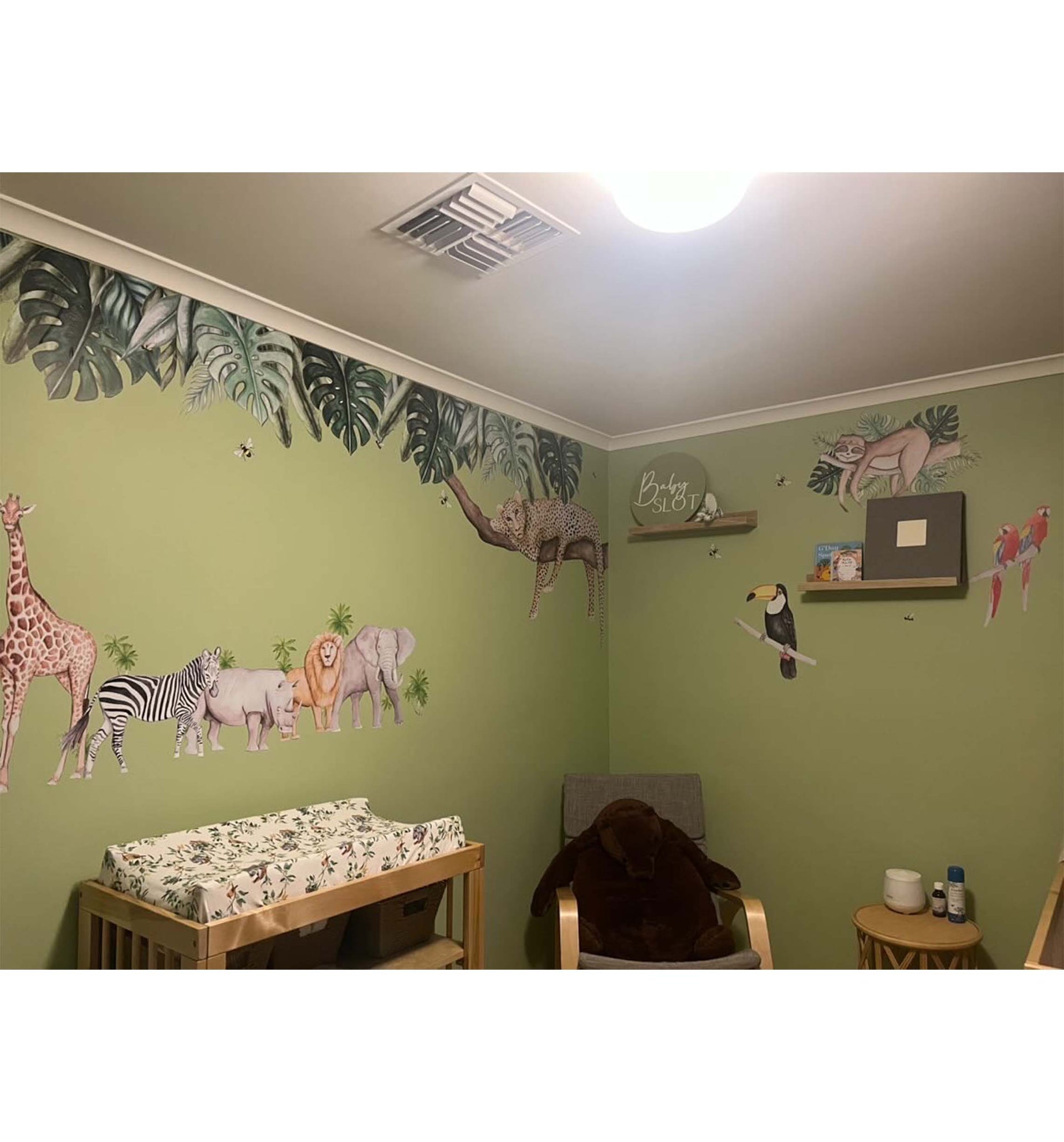 Polka Art Wall Decal African Animals Australian Design Hand Painted Peel & Stick, Removable Wall Decal. Nursery, Kids Playroom, Kids Teens Bedroom