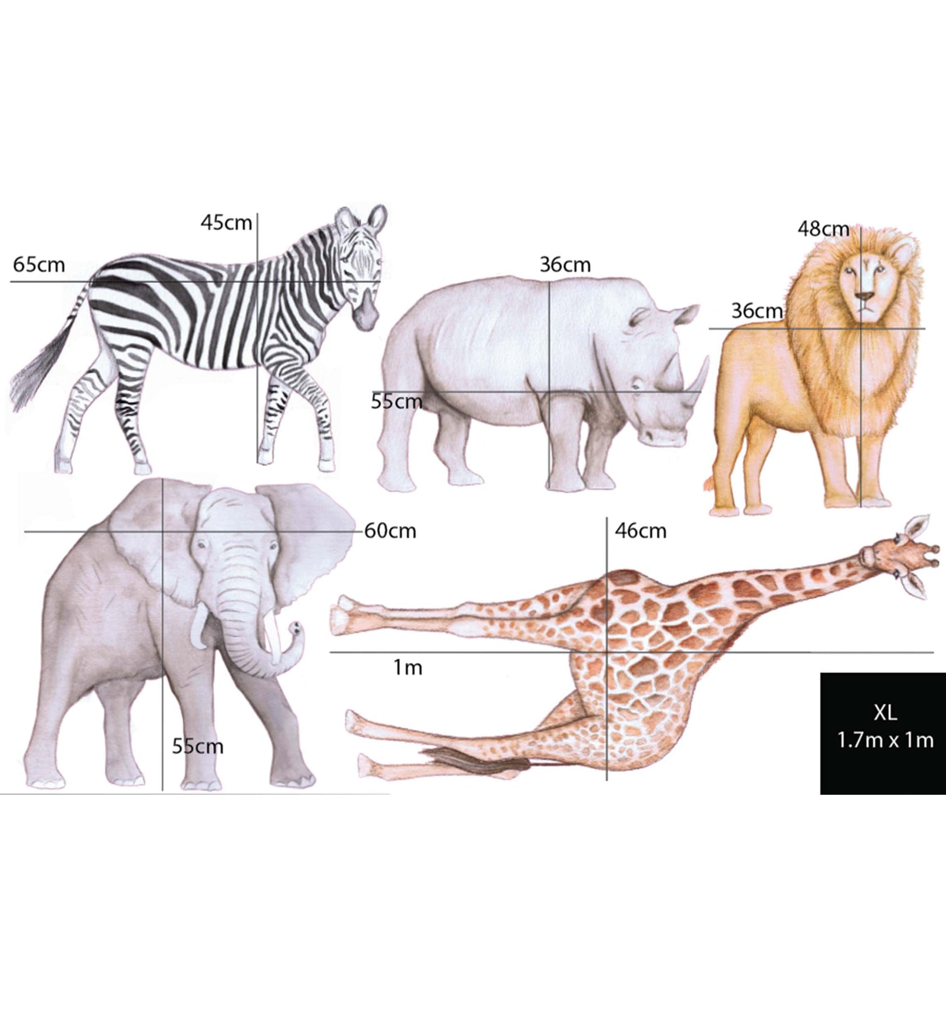 Polka Art Wall Decal African Animals Australian Design Hand Painted Peel & Stick, Removable Wall Decal. Nursery, Kids Playroom, Kids Teens Bedroom