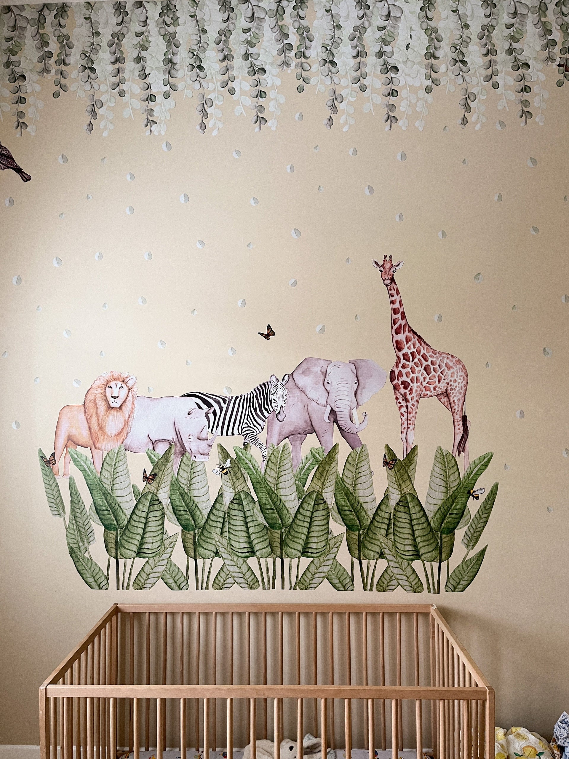 Polka Art Wall Decal African Animals Australian Design Hand Painted Peel & Stick, Removable Wall Decal. Nursery, Kids Playroom, Kids Teens Bedroom