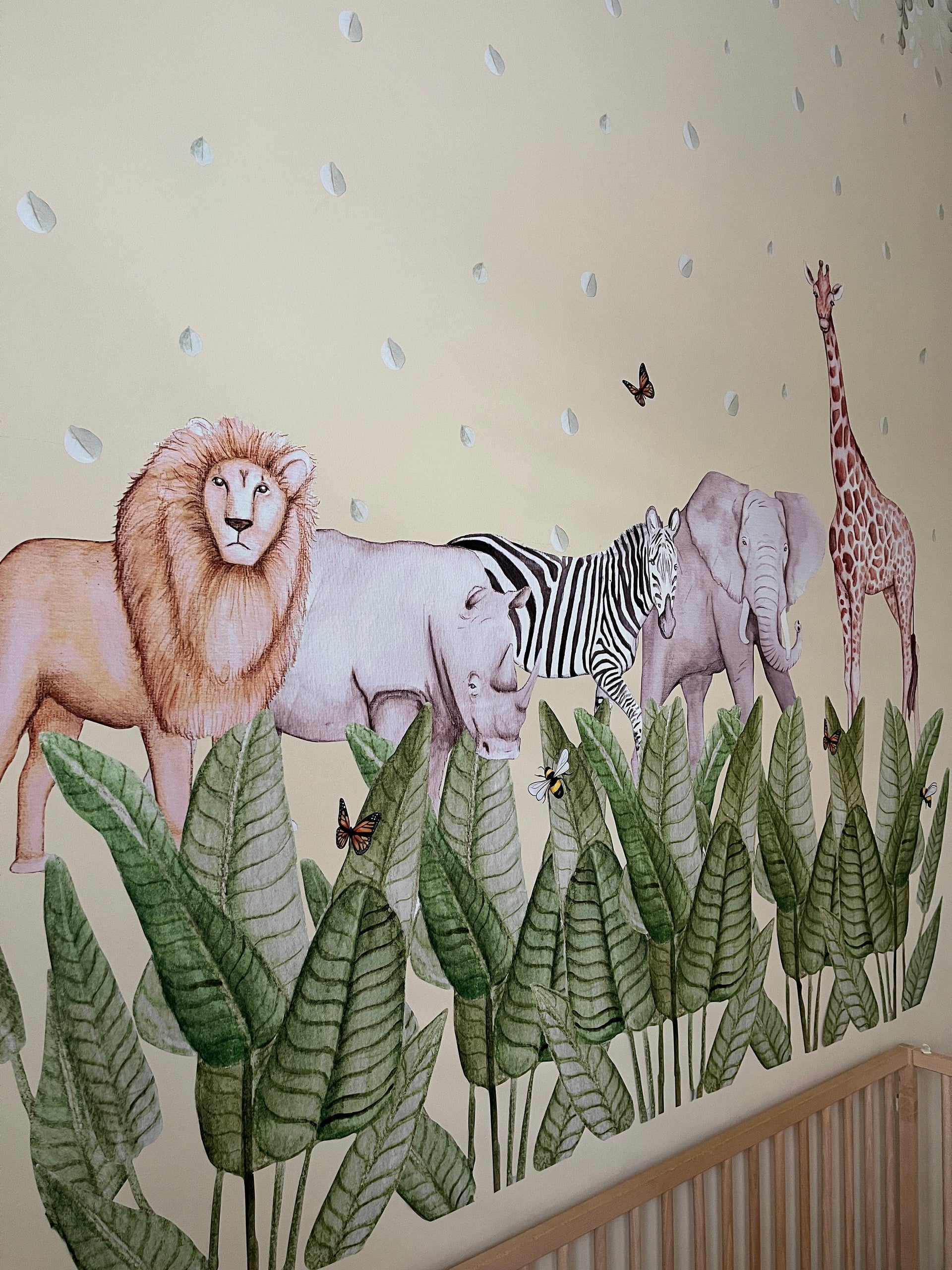 Polka Art Wall Decal African Animals Australian Design Hand Painted Peel & Stick, Removable Wall Decal. Nursery, Kids Playroom, Kids Teens Bedroom