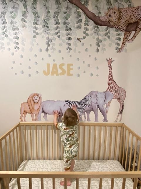 Polka Art Wall Decal African Animals Australian Design Hand Painted Peel & Stick, Removable Wall Decal. Nursery, Kids Playroom, Kids Teens Bedroom