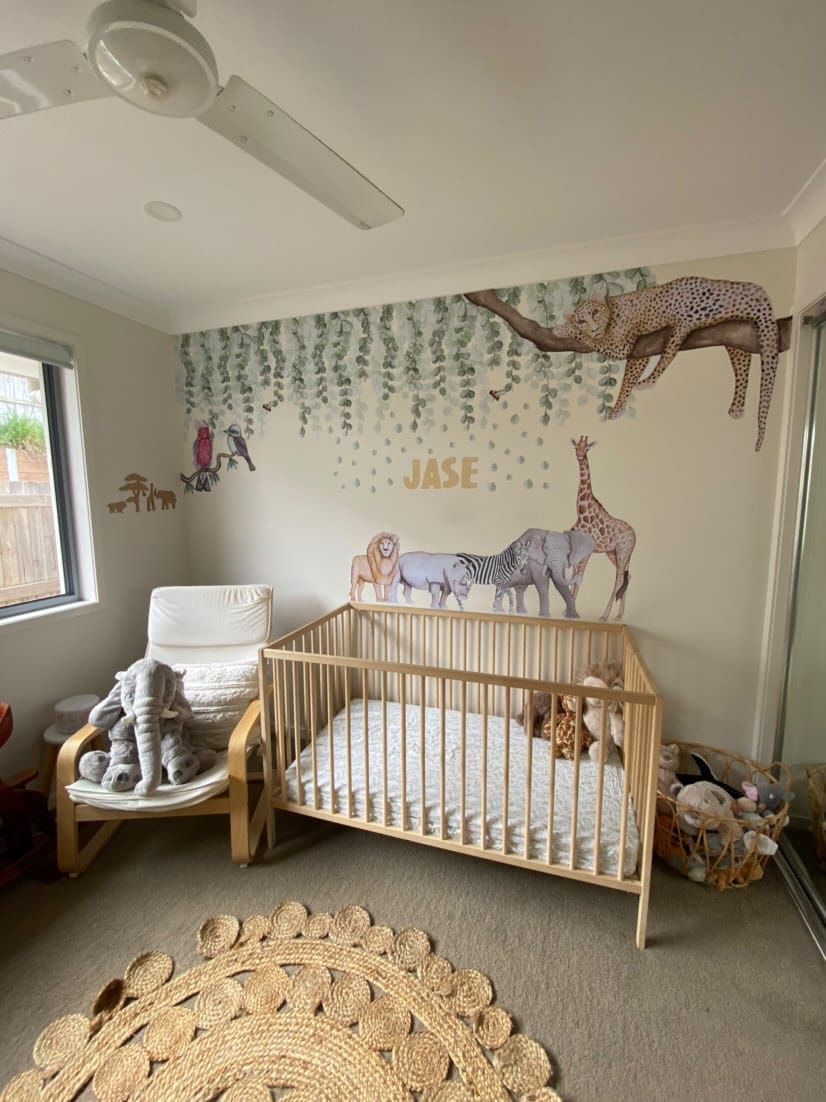 Polka Art Wall Decal African Animals Australian Design Hand Painted Peel & Stick, Removable Wall Decal. Nursery, Kids Playroom, Kids Teens Bedroom