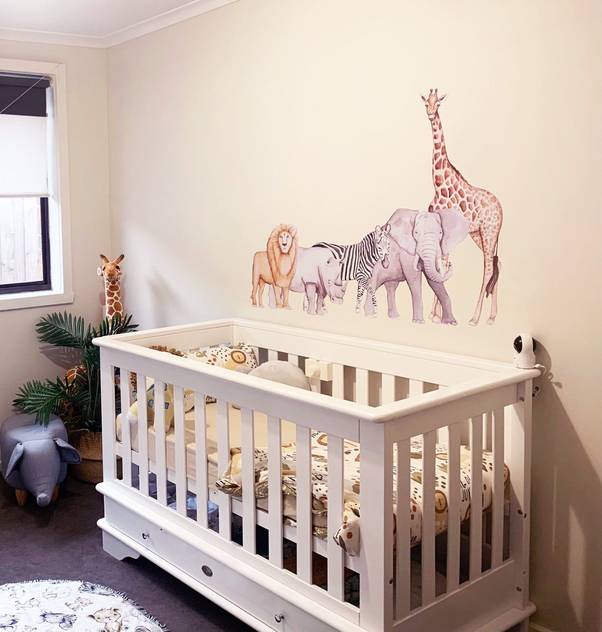 Polka Art Wall Decal African Animals Australian Design Hand Painted Peel & Stick, Removable Wall Decal. Nursery, Kids Playroom, Kids Teens Bedroom