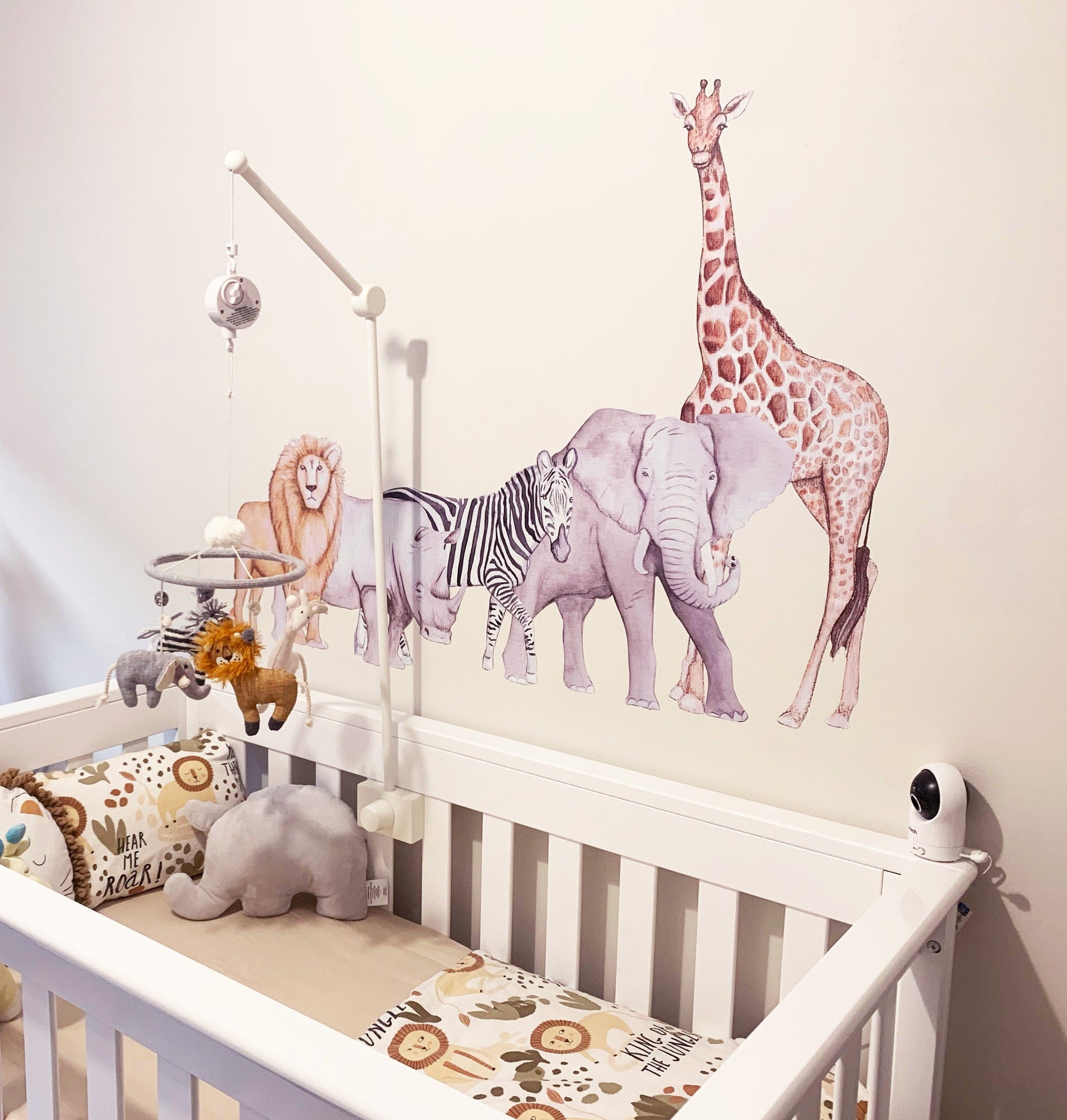 Polka Art Wall Decal African Animals Australian Design Hand Painted Peel & Stick, Removable Wall Decal. Nursery, Kids Playroom, Kids Teens Bedroom