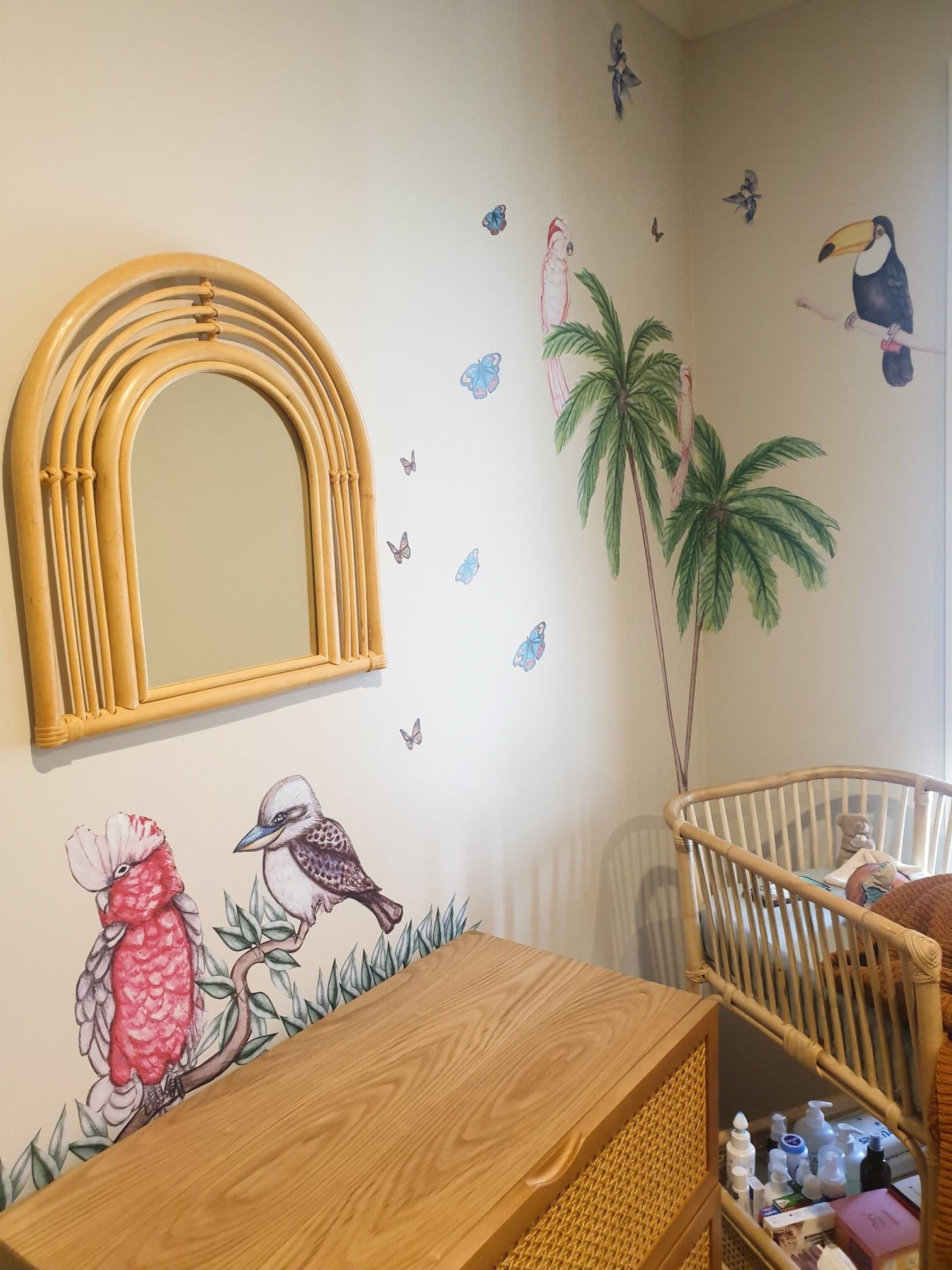 Polka Art Wall Decal Australian Birds Australian Design Hand Painted Peel & Stick, Removable Wall Decal. Nursery, Kids Playroom, Kids Teens Bedroom