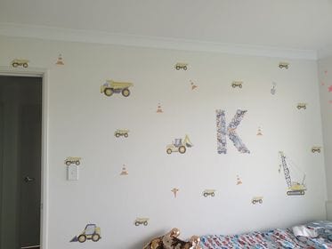 Polka Art Wall Decal Construction Set Australian Design Hand Painted Peel & Stick, Removable Wall Decal. Nursery, Kids Playroom, Kids Teens Bedroom