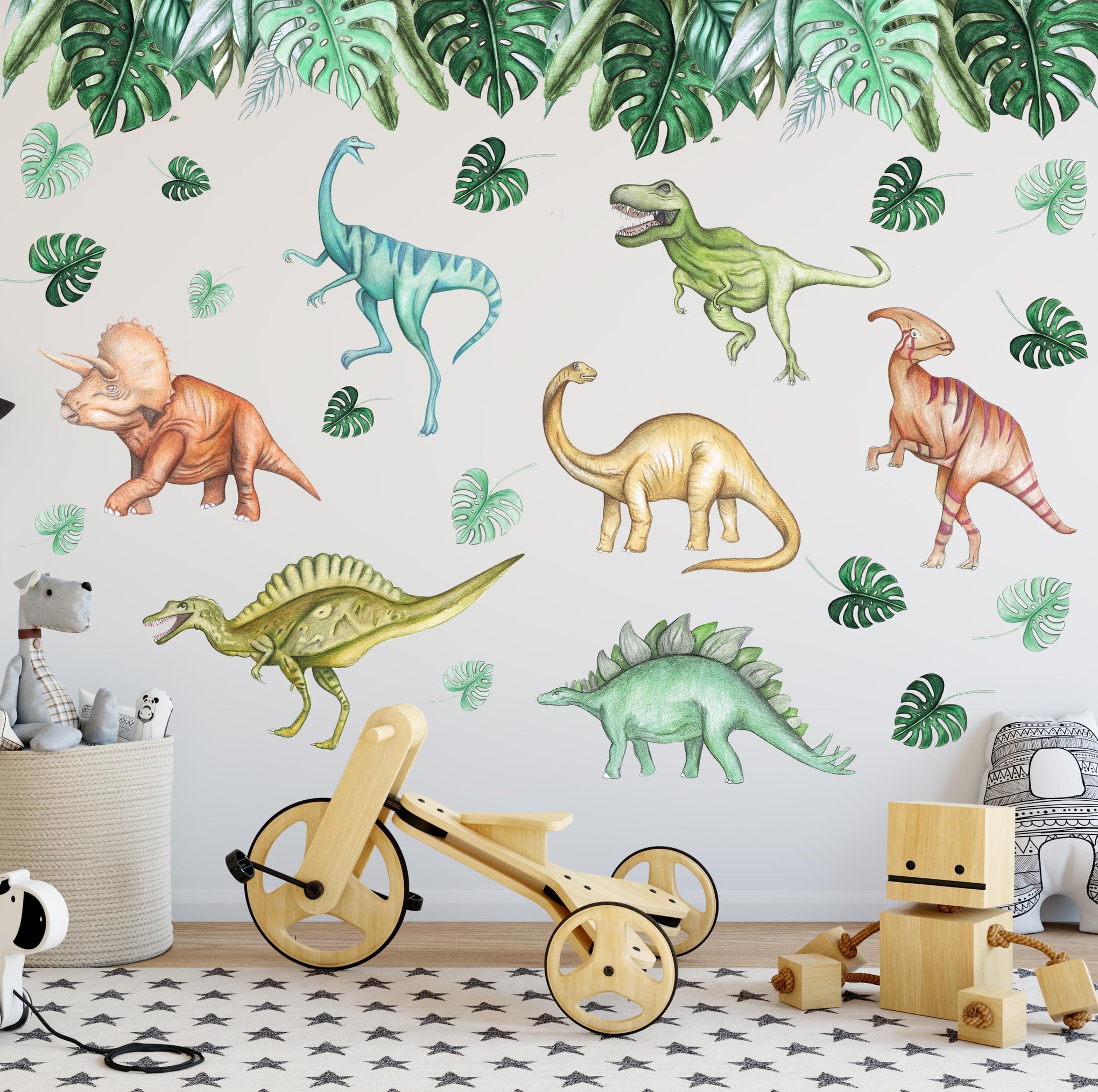 Polka Art Wall Decal Dinosaurs 2.0 Wall Decals Australian Design Hand Painted Peel & Stick, Removable Wall Decal. Nursery, Kids Playroom, Kids Teens Bedroom