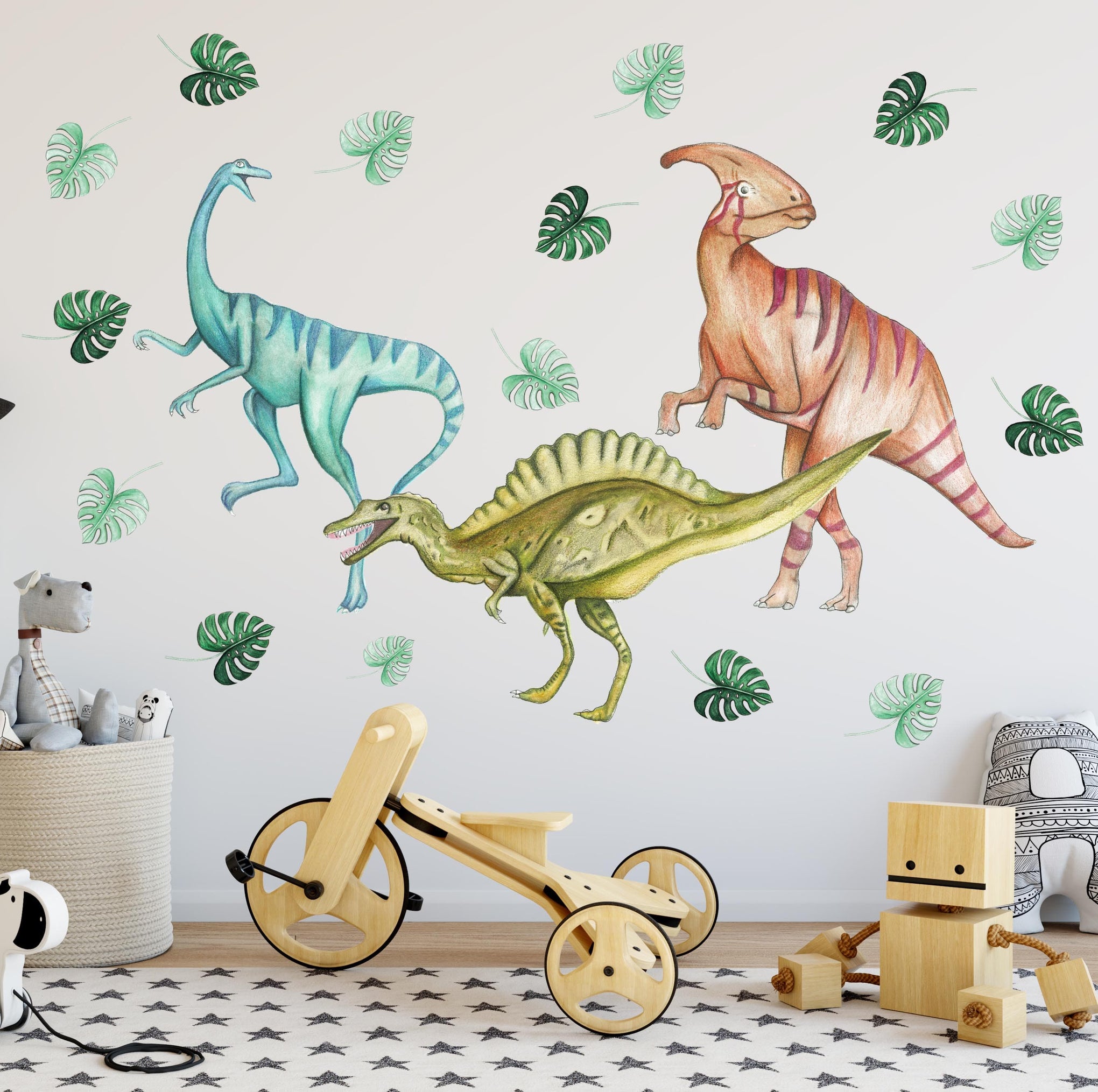 Polka Art Wall Decal Dinosaurs 2.0 Wall Decals Australian Design Hand Painted Peel & Stick, Removable Wall Decal. Nursery, Kids Playroom, Kids Teens Bedroom