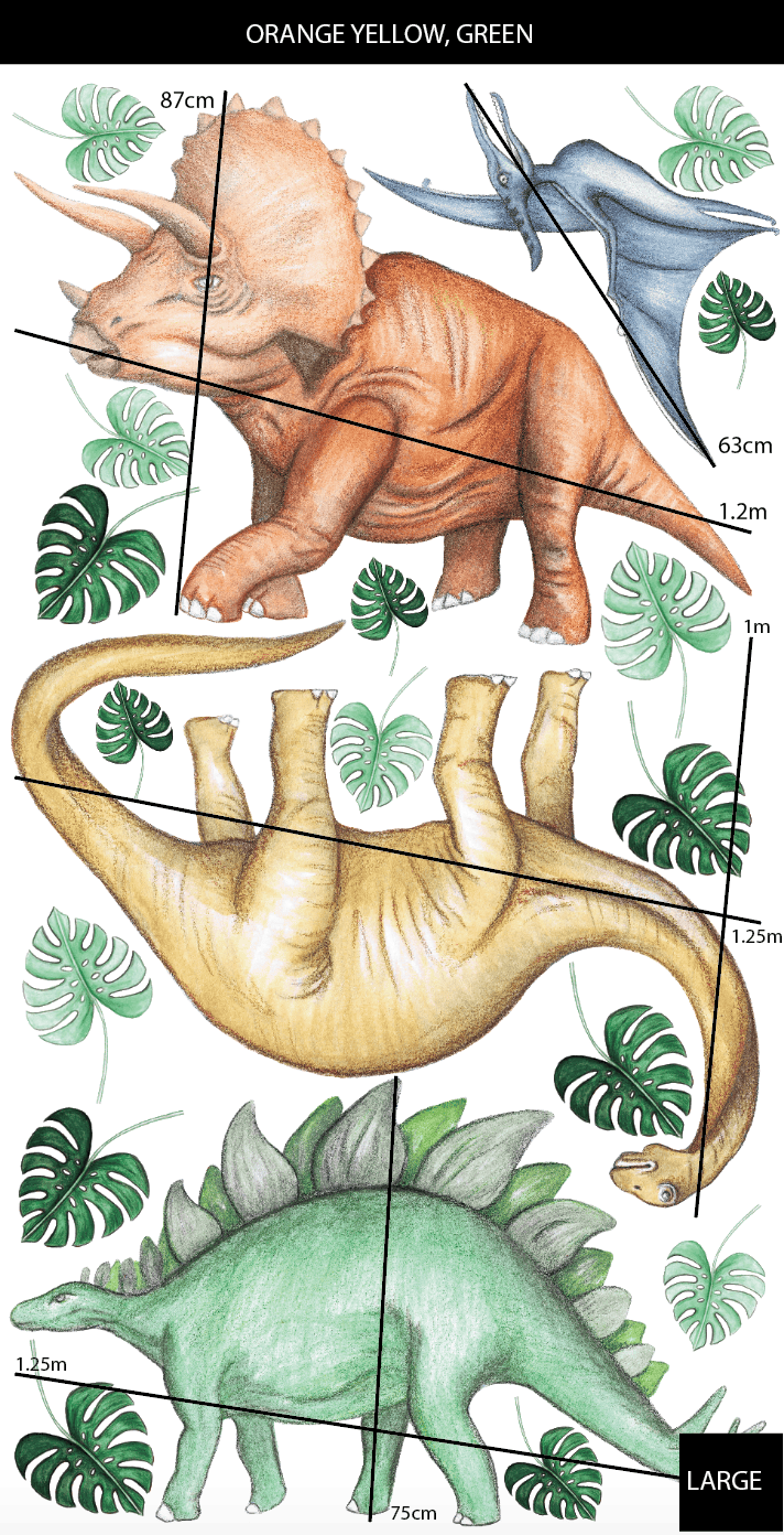 Polka Art Wall Decal Dinosaurs Wall Decals Australian Design Hand Painted Peel & Stick, Removable Wall Decal. Nursery, Kids Playroom, Kids Teens Bedroom