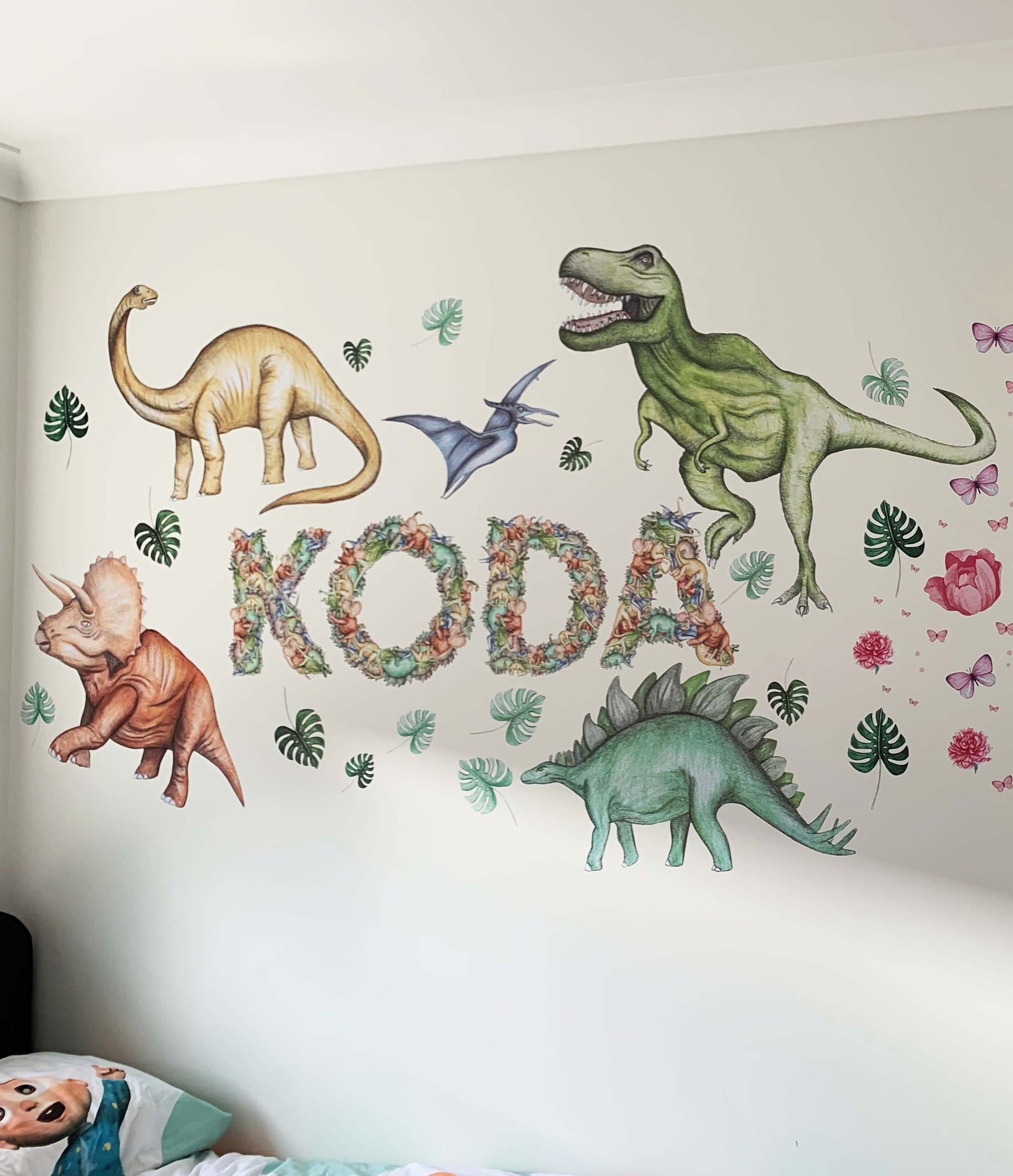 Polka Art Wall Decal Dinosaurs Wall Decals Australian Design Hand Painted Peel & Stick, Removable Wall Decal. Nursery, Kids Playroom, Kids Teens Bedroom