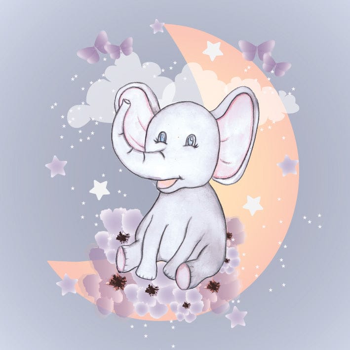 Polka Art Wall Decal Dreamy Elephant Australian Design Hand Painted Peel & Stick, Removable Wall Decal. Nursery, Kids Playroom, Kids Teens Bedroom