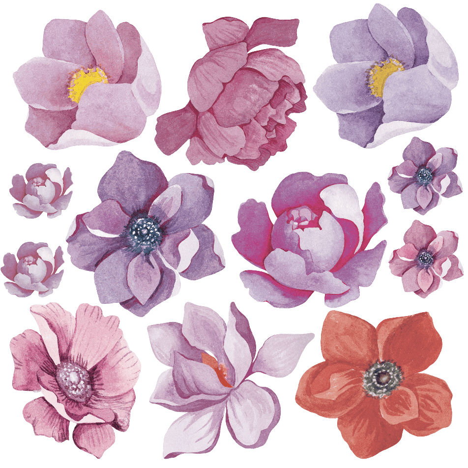 Polka Art Wall Decal Flower Power Australian Design Hand Painted Peel & Stick, Removable Wall Decal. Nursery, Kids Playroom, Kids Teens Bedroom