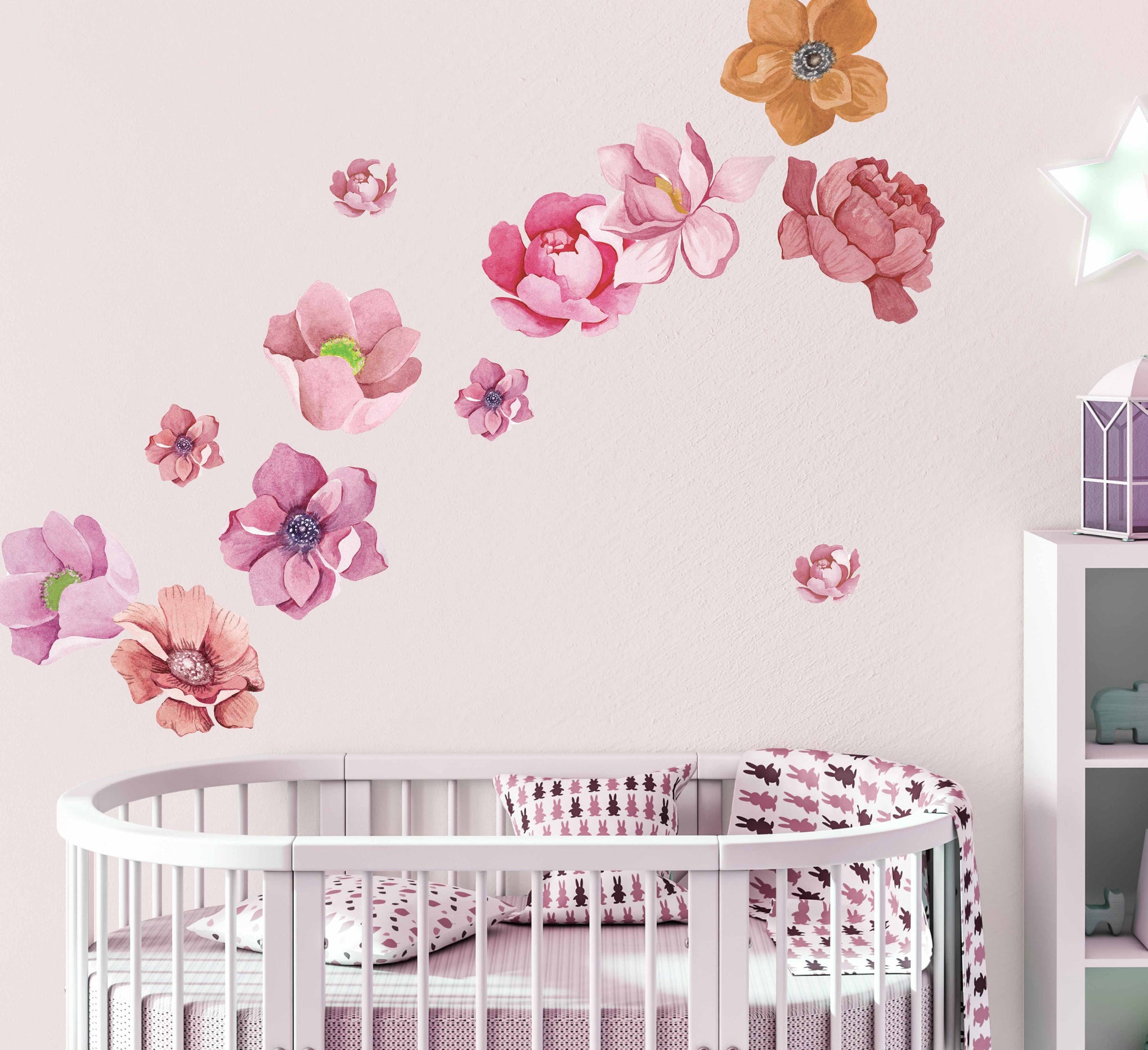 Polka Art Wall Decal Flower Power Australian Design Hand Painted Peel & Stick, Removable Wall Decal. Nursery, Kids Playroom, Kids Teens Bedroom