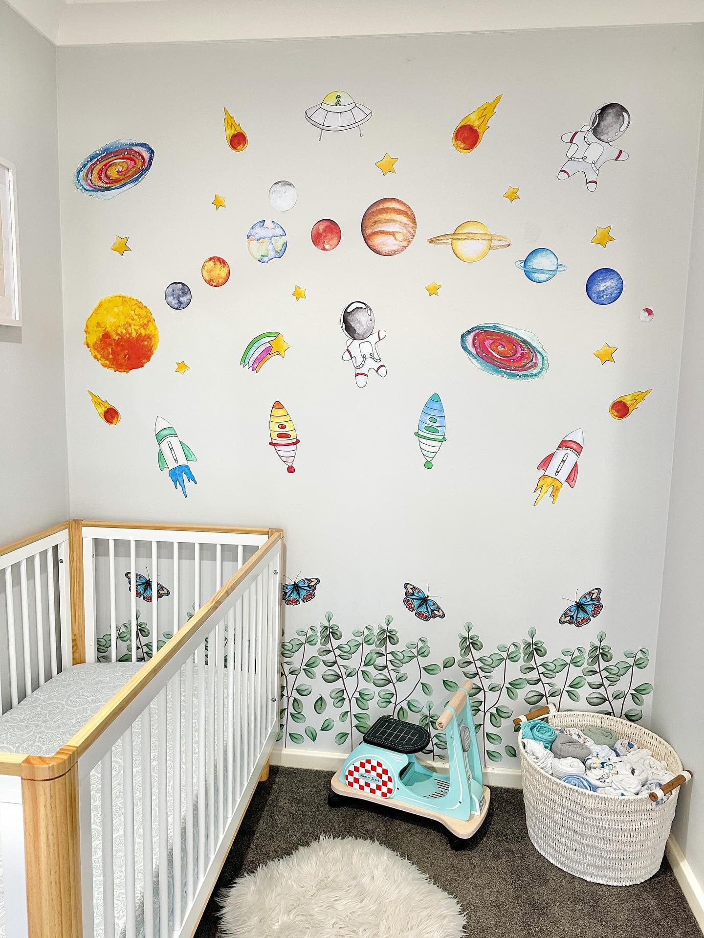 Polka Art Wall Decal Green Eucalyptus Australian Design Hand Painted Peel & Stick, Removable Wall Decal. Nursery, Kids Playroom, Kids Teens Bedroom