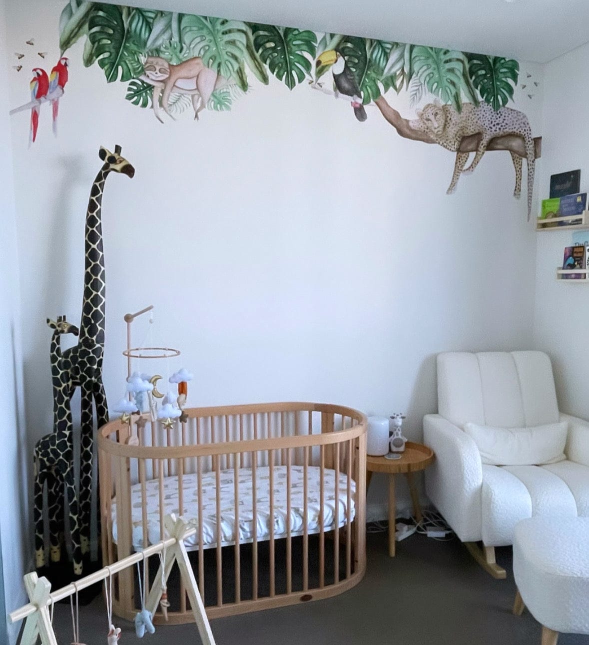 Polka Art Wall Decal Jungle Leaves Australian Design Hand Painted Peel & Stick, Removable Wall Decal. Nursery, Kids Playroom, Kids Teens Bedroom