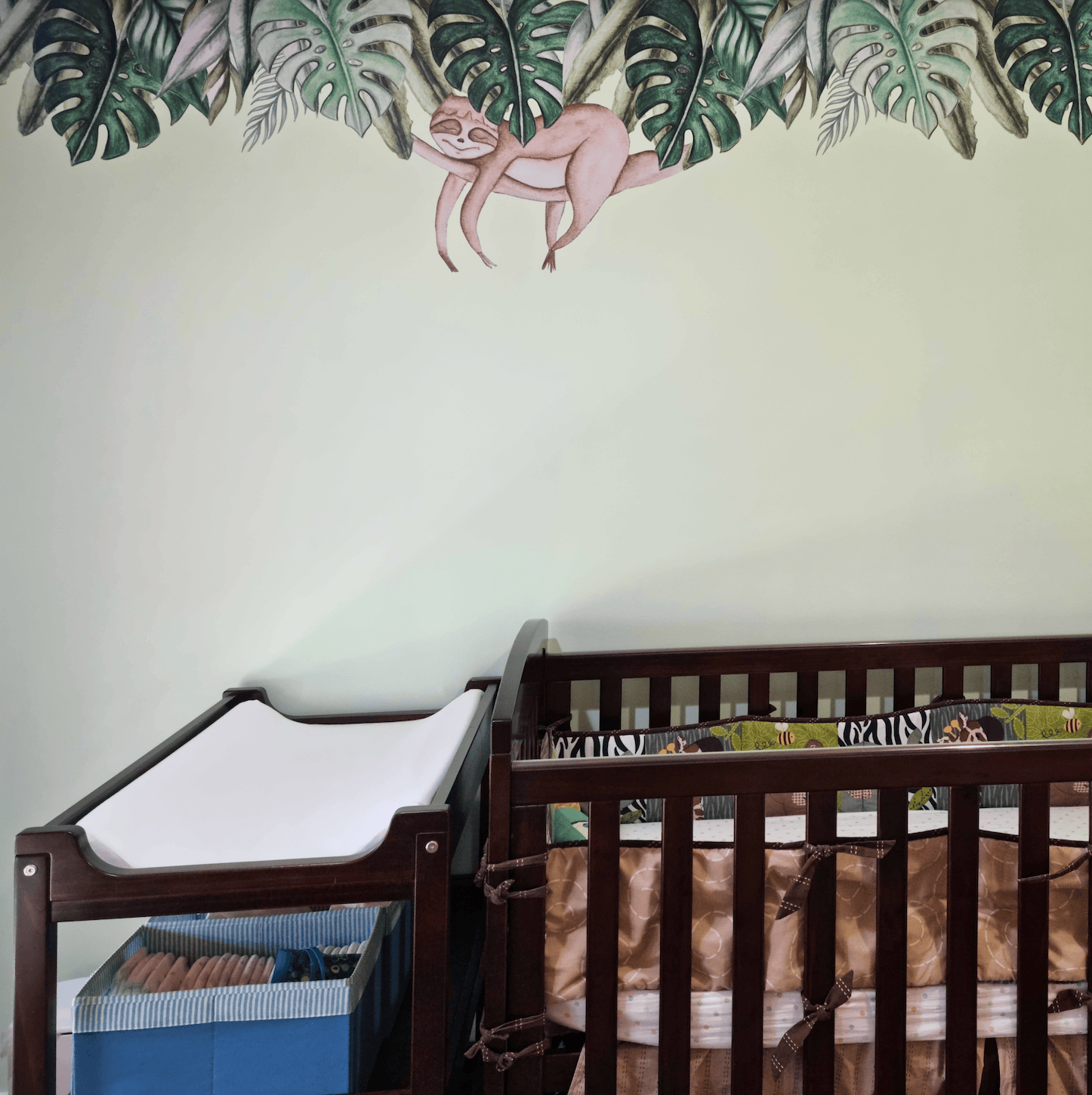 Polka Art Wall Decal Jungle Leaves Australian Design Hand Painted Peel & Stick, Removable Wall Decal. Nursery, Kids Playroom, Kids Teens Bedroom