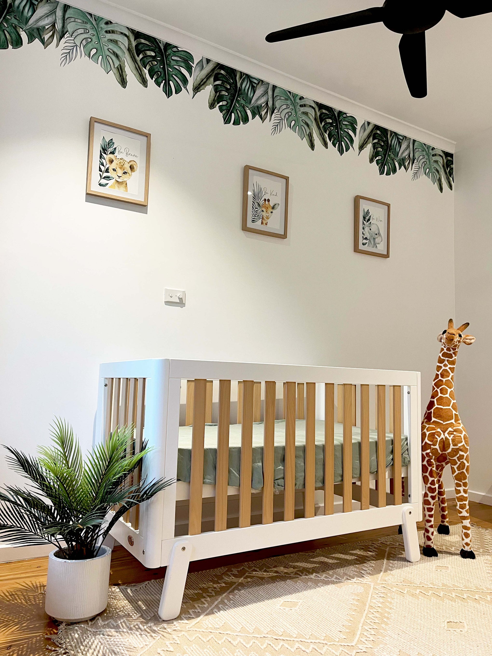 Polka Art Wall Decal Jungle Leaves Australian Design Hand Painted Peel & Stick, Removable Wall Decal. Nursery, Kids Playroom, Kids Teens Bedroom