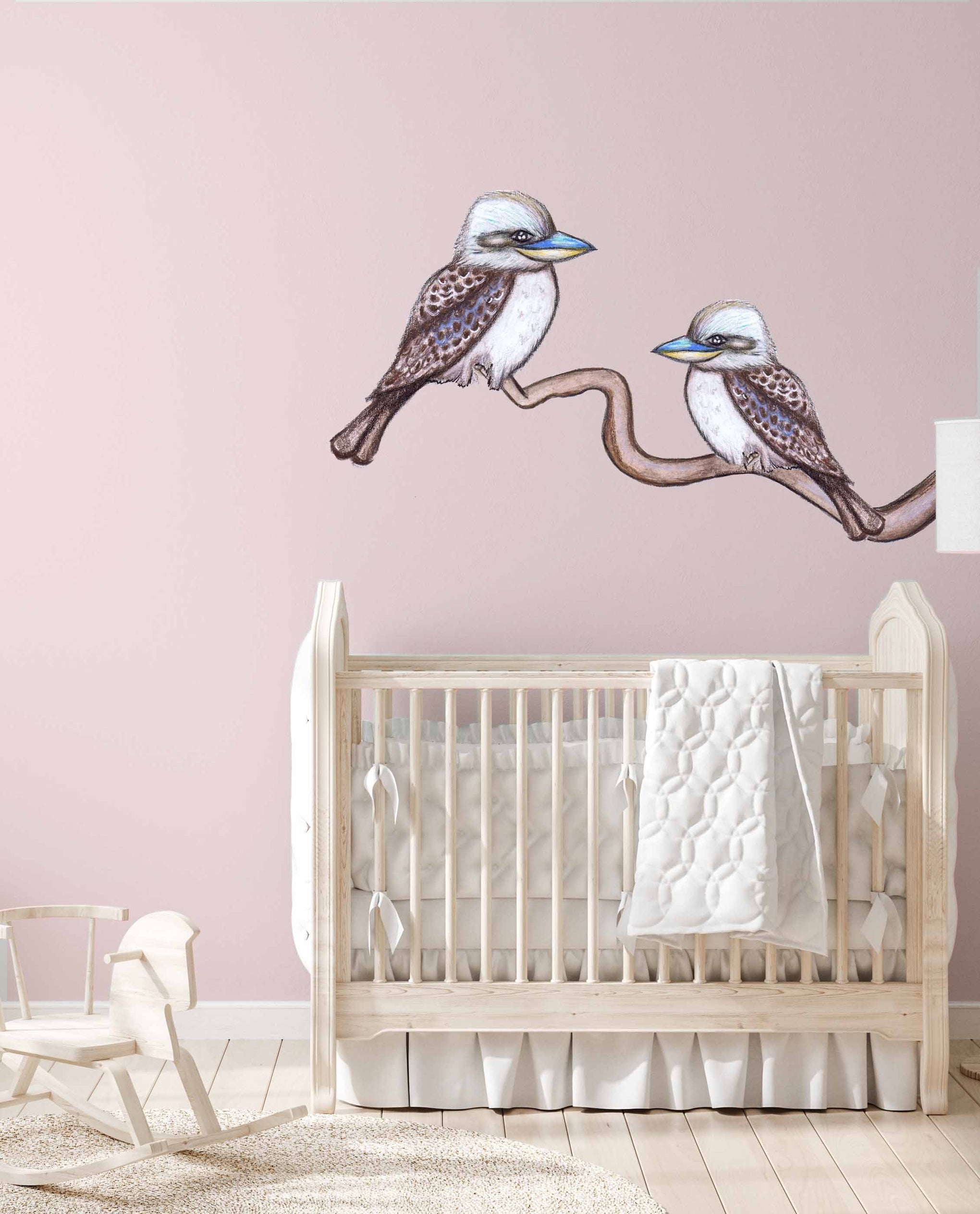Polka Art Wall Decal Kookaburra Wall Decal Set Australian Design Hand Painted Peel & Stick, Removable Wall Decal. Nursery, Kids Playroom, Kids Teens Bedroom