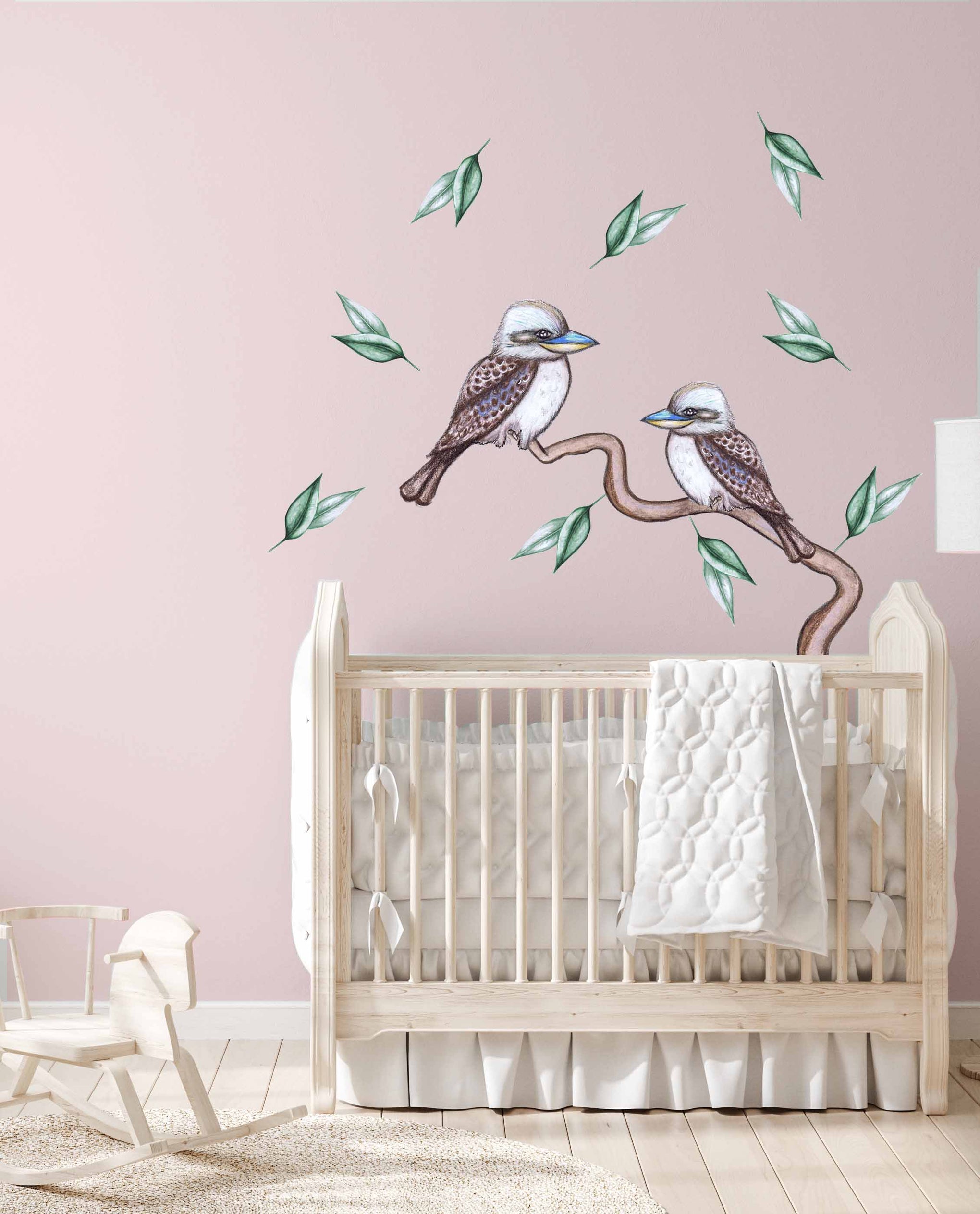 Polka Art Wall Decal Kookaburra Wall Decal Set Australian Design Hand Painted Peel & Stick, Removable Wall Decal. Nursery, Kids Playroom, Kids Teens Bedroom