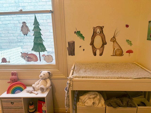 Polka Art Wall Decal Large (125cm x 55cm) Woodland Animals Australian Design Hand Painted Peel & Stick, Removable Wall Decal. Nursery, Kids Playroom, Kids Teens Bedroom