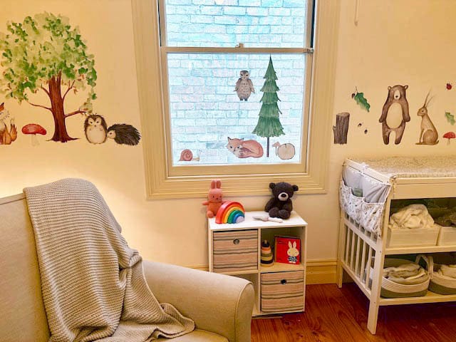 Polka Art Wall Decal Large (125cm x 55cm) Woodland Animals Australian Design Hand Painted Peel & Stick, Removable Wall Decal. Nursery, Kids Playroom, Kids Teens Bedroom