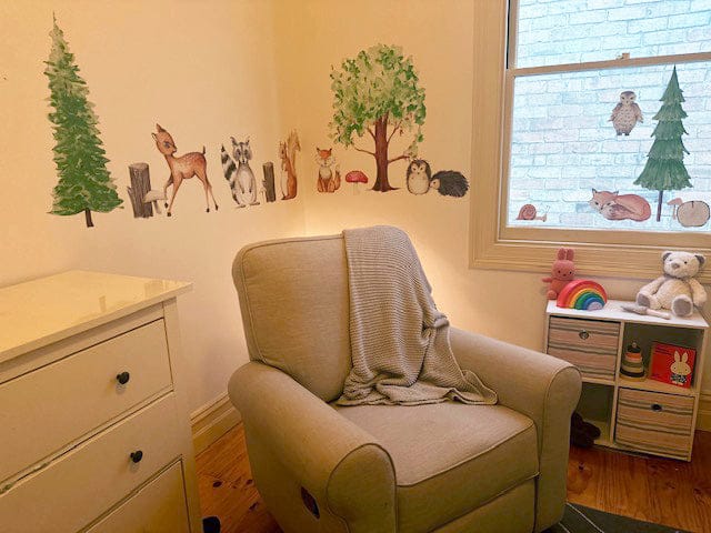 Polka Art Wall Decal Large (125cm x 55cm) Woodland Animals Australian Design Hand Painted Peel & Stick, Removable Wall Decal. Nursery, Kids Playroom, Kids Teens Bedroom